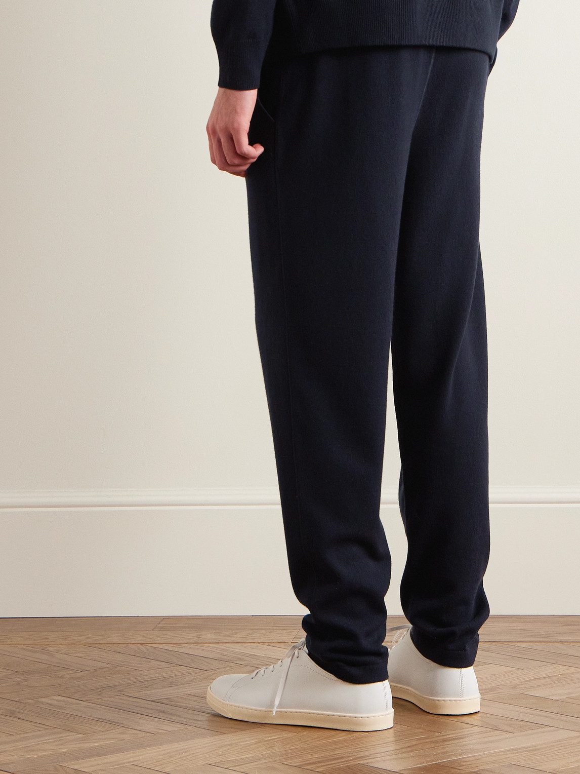 Shop Loro Piana Tapered Baby Cashmere Sweatpants In Blue