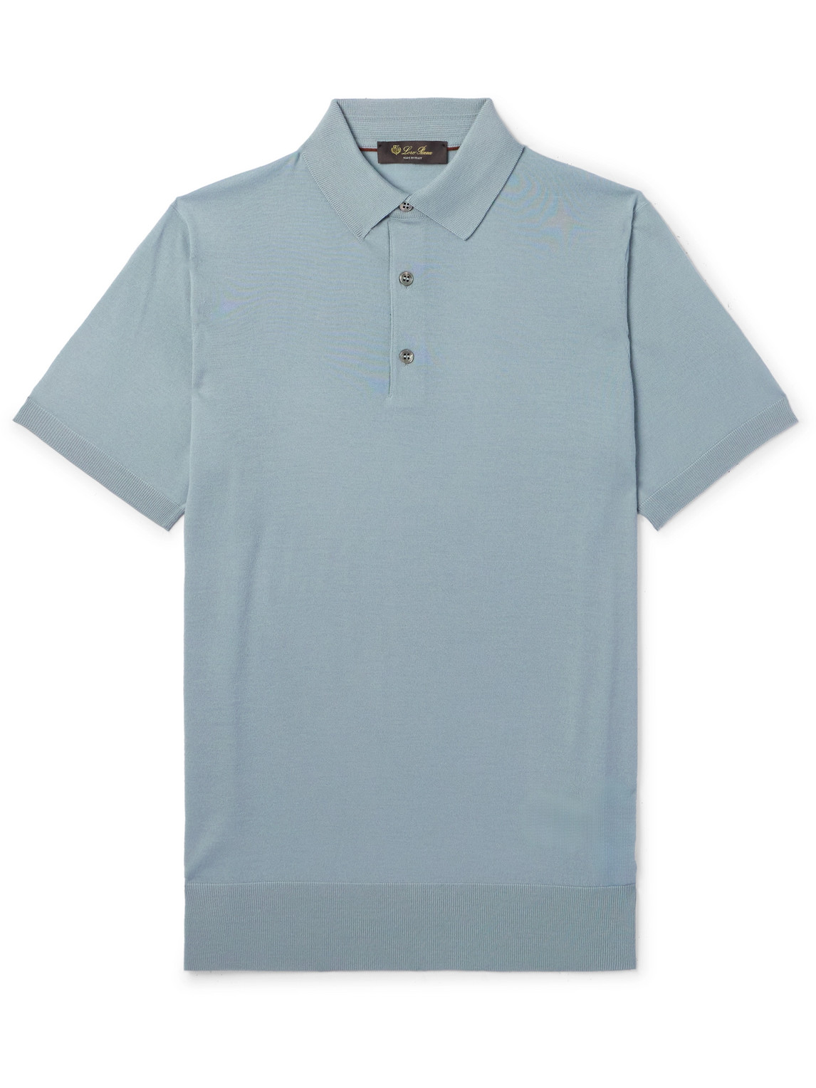 Loro Piana Wish® Wool Polo Shirt In Blue