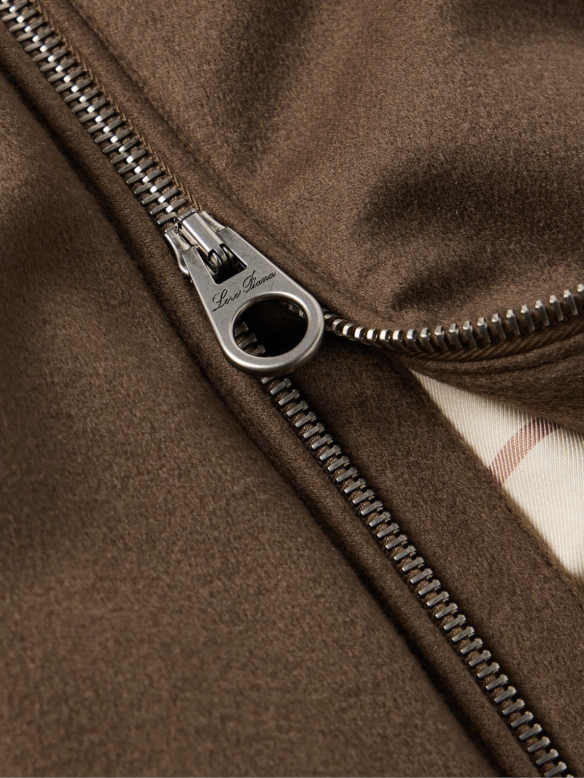 Loro Piana Green Storm System® Padded Cashmere Bomber Jacket In Brown