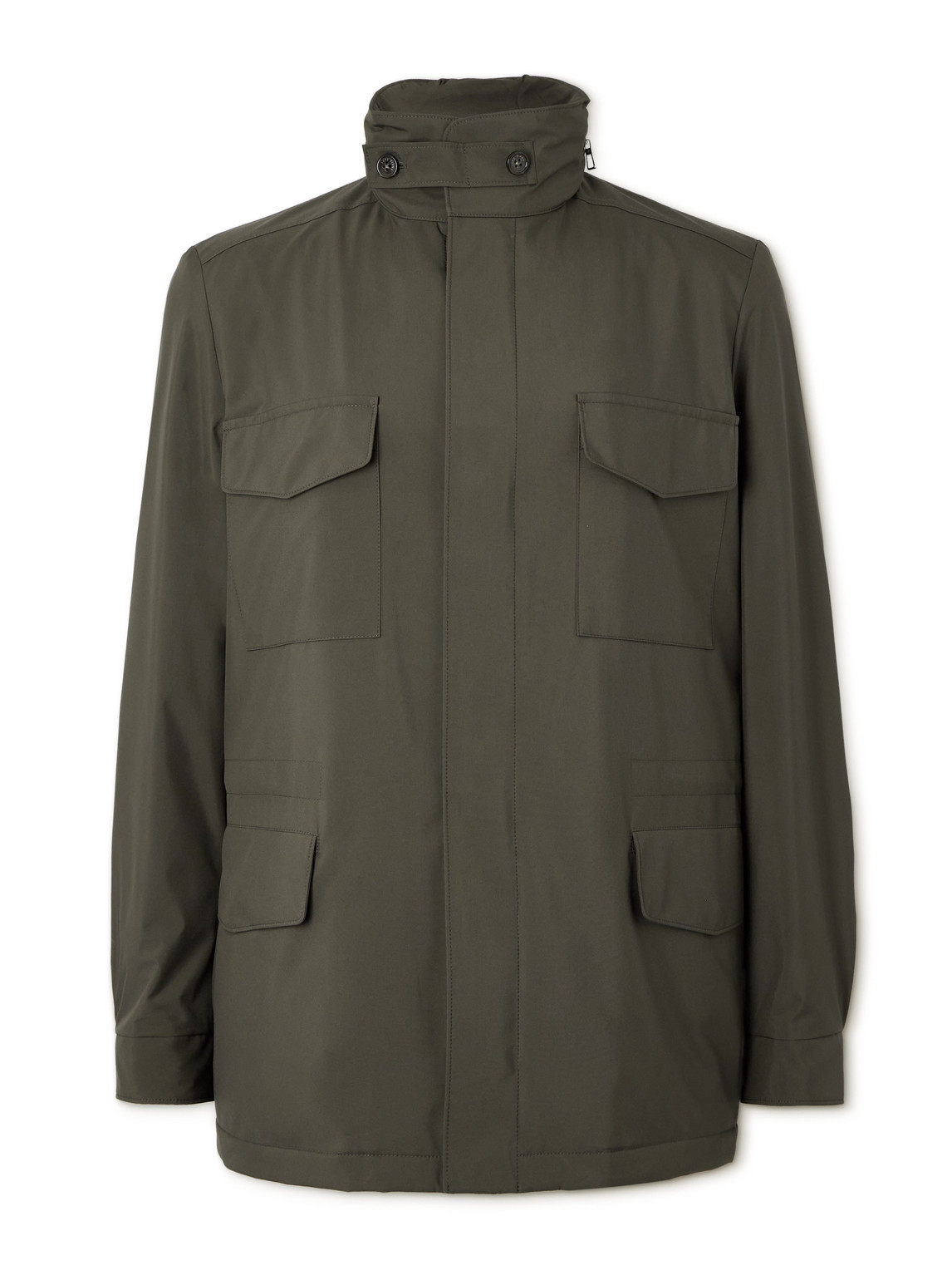 Loro Piana Traveller Windmate Shell Hooded Jacket In Green