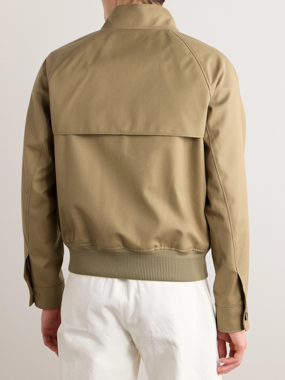Shop Loro Piana Cotton-gabardine Harrington Jacket In Neutrals