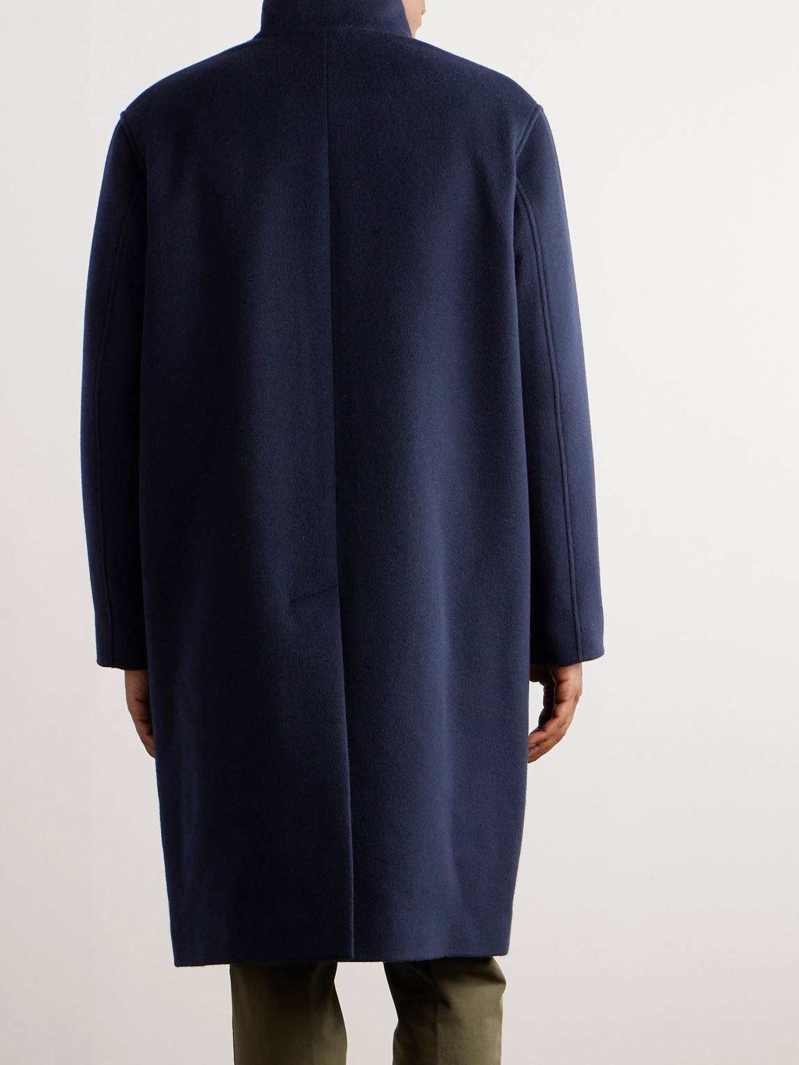 Shop Loro Piana Daito Shawl-collar Double-faced Cashmere Coat In Blue