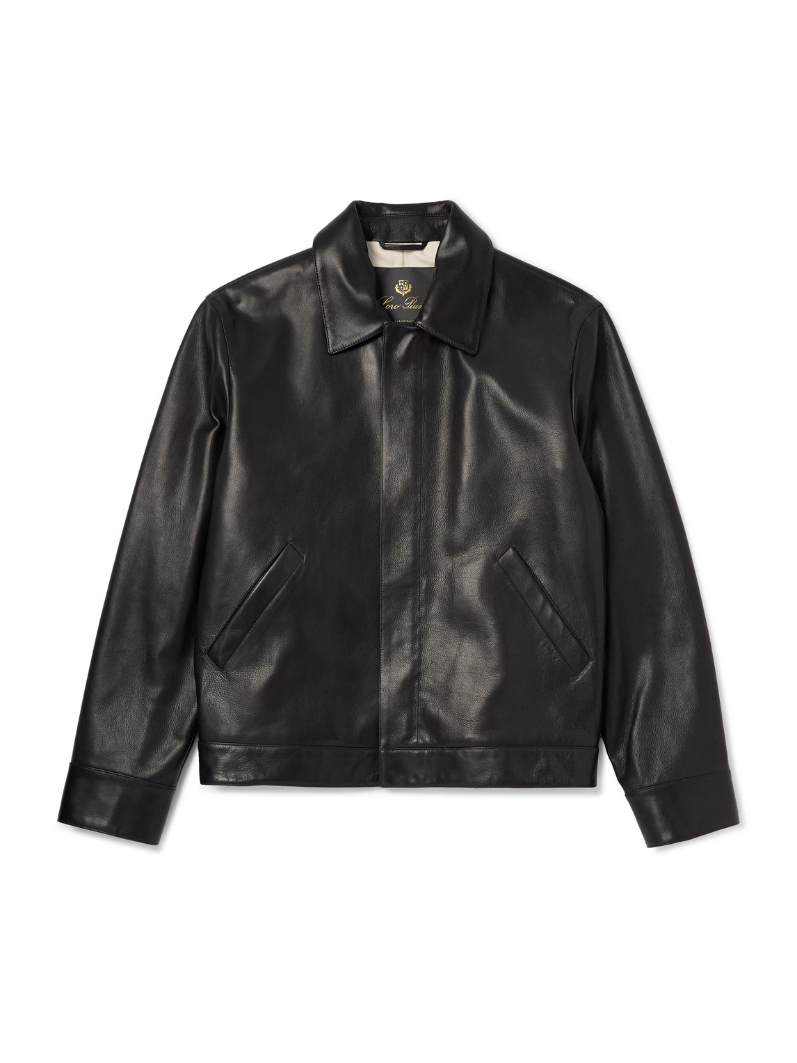 Loro Piana Yabu Full-grain Leather Jacket In Black