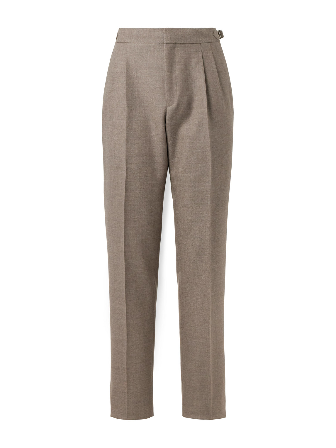 Straight-Leg Pleated Wool-Twill Suit Trousers