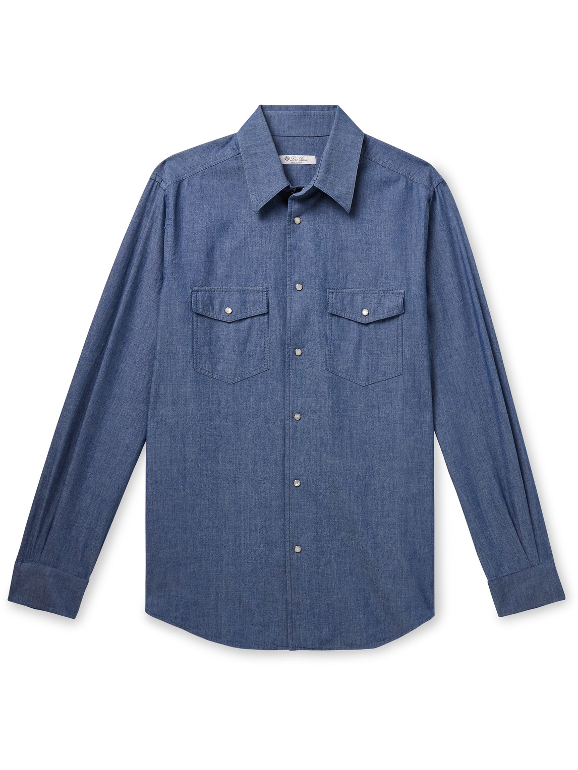 Loro Piana Thomas Cotton-chambray Shirt In Blue