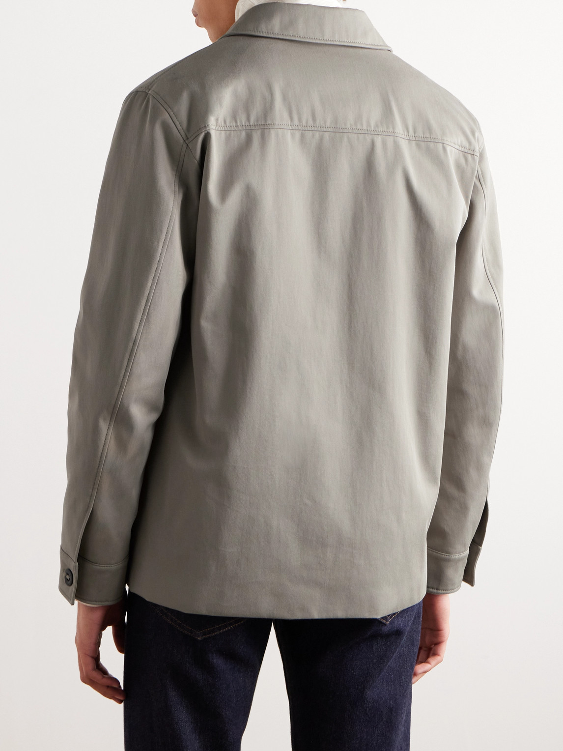 Loro Piana Cotton And Linen-blend Twill Shirt Jacket In Neutrals