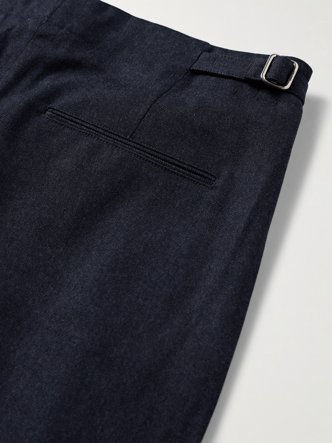 Shop Loro Piana Joetsu Straight-leg Pleated Virgin Wool, Cotton And Cashmere-blend Twill Trousers In Blue