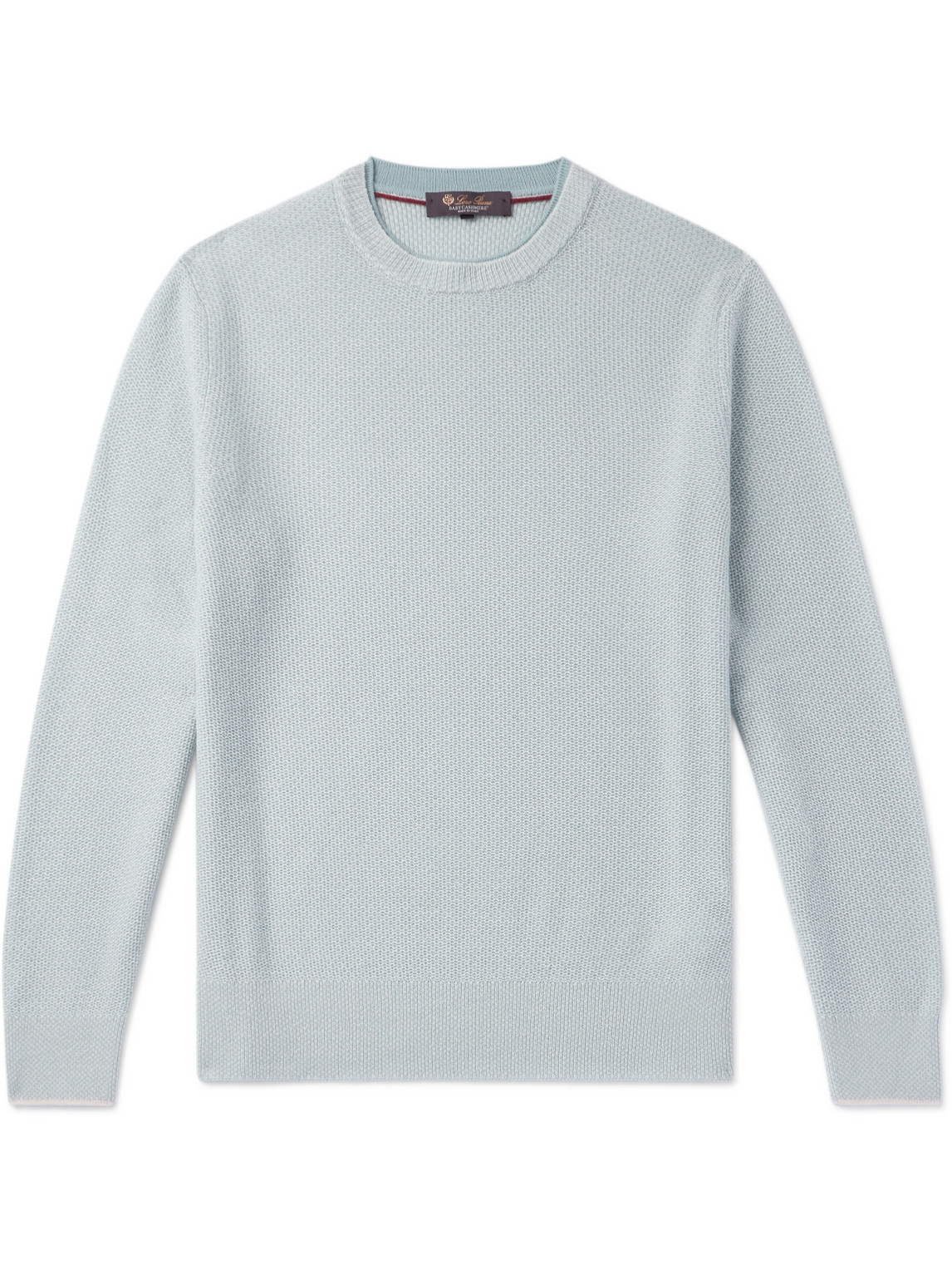 Loro Piana City Birdseye Baby Cashmere Sweater In Blue