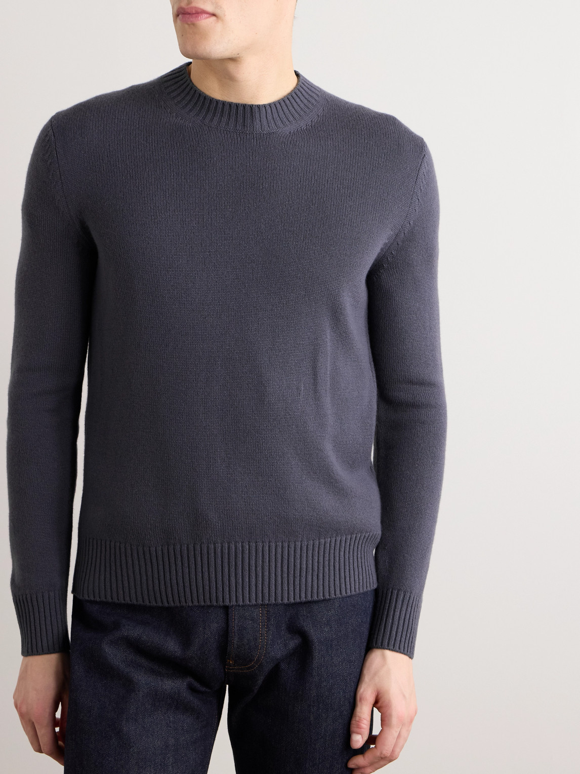Shop Loro Piana Parksville Baby Cashmere Sweater In Gray