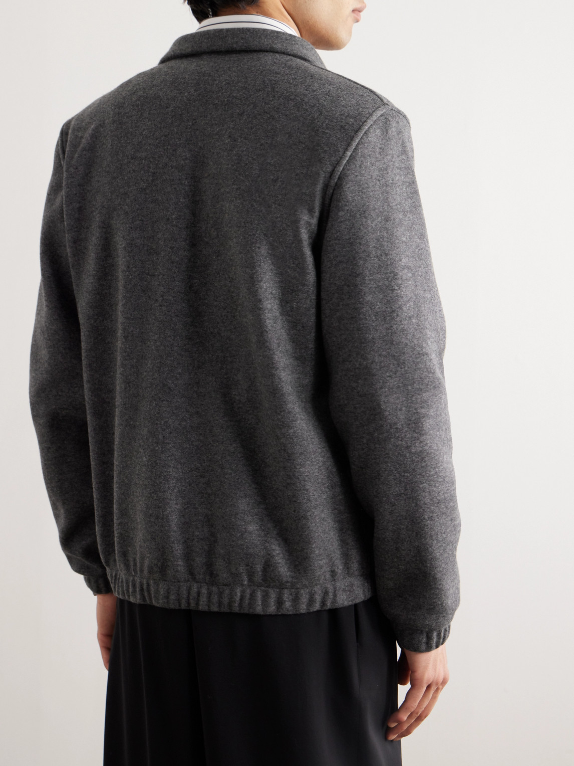 Shop Loro Piana Cashmere-blend Zip-up Sweater In Gray