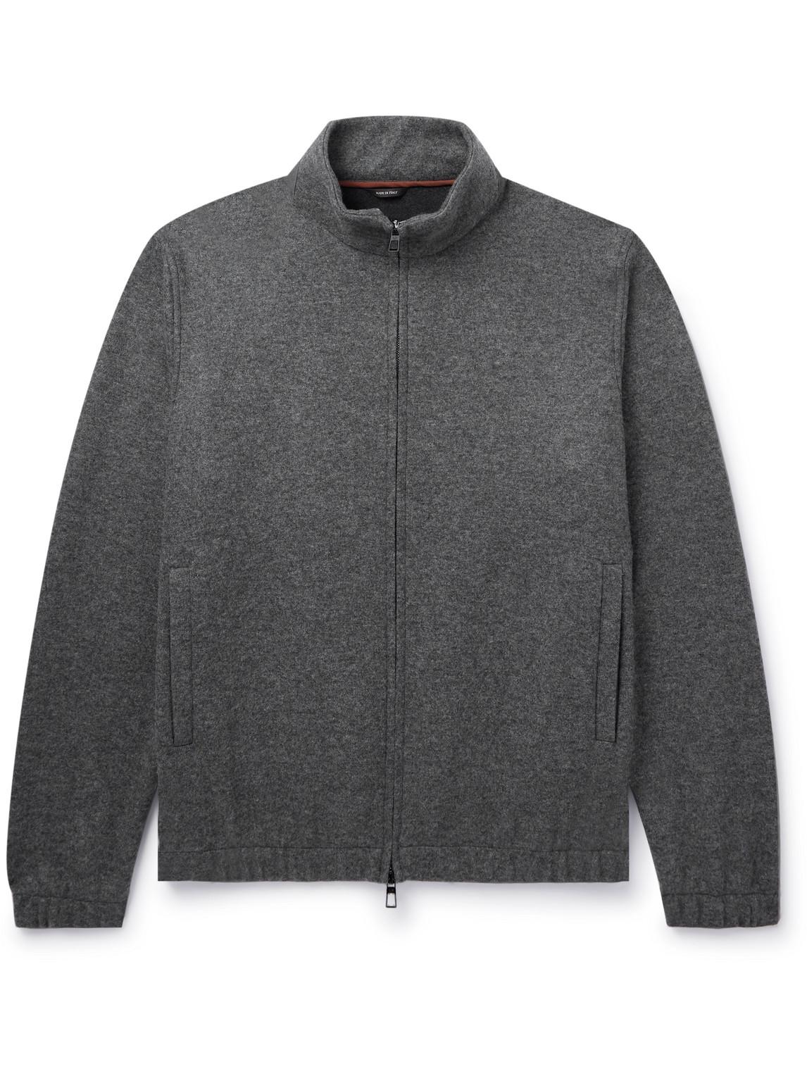 Loro Piana Cashmere-blend Zip-up Sweater In Gray