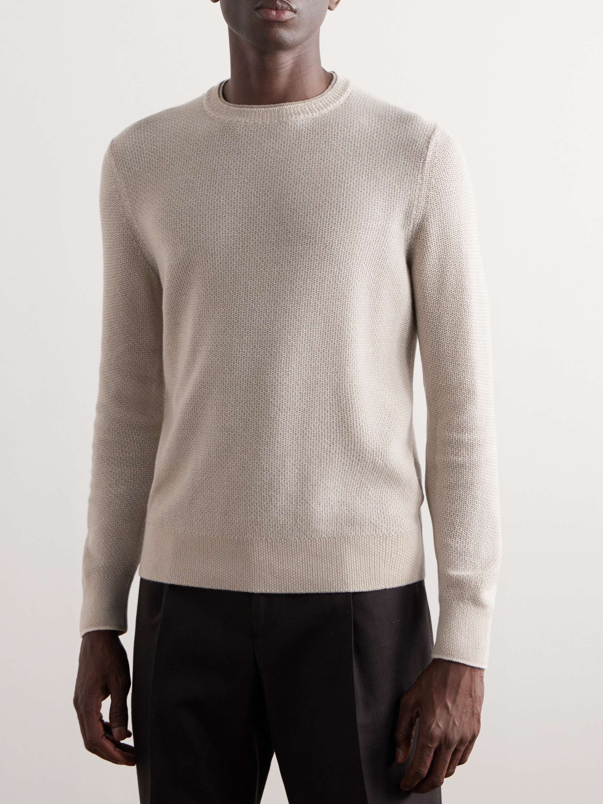 LORO PIANA City Birdseye Baby Cashmere Sweater