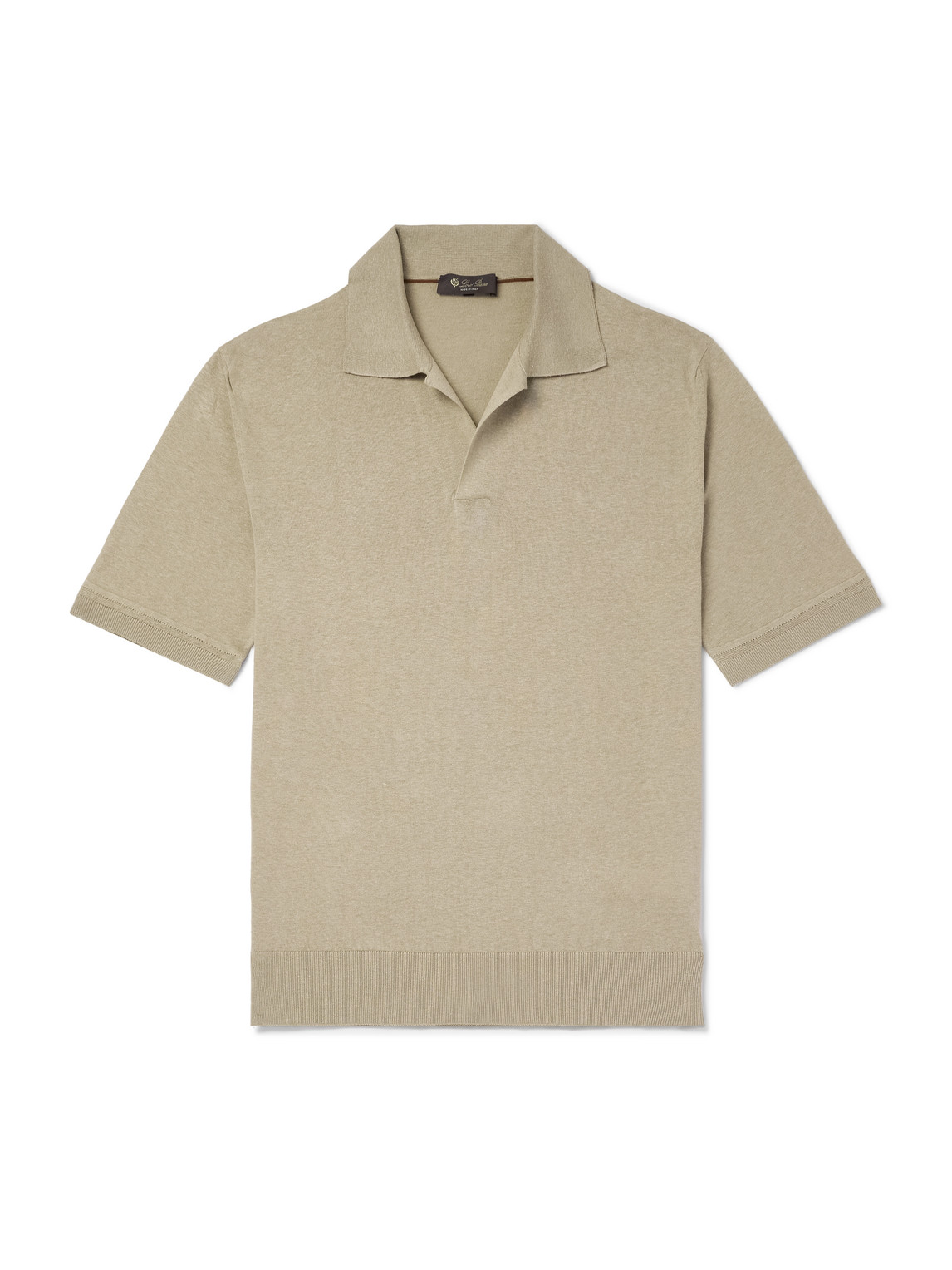 Loro Piana Silk And Linen-blend Polo-shirt In Neutrals