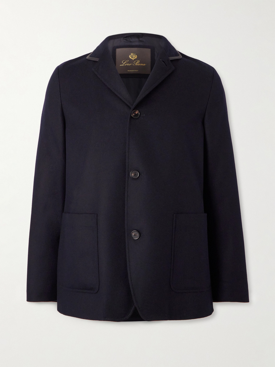Loro Piana Spagna Leather-Trimmed Cashmere-Felt Jacketen