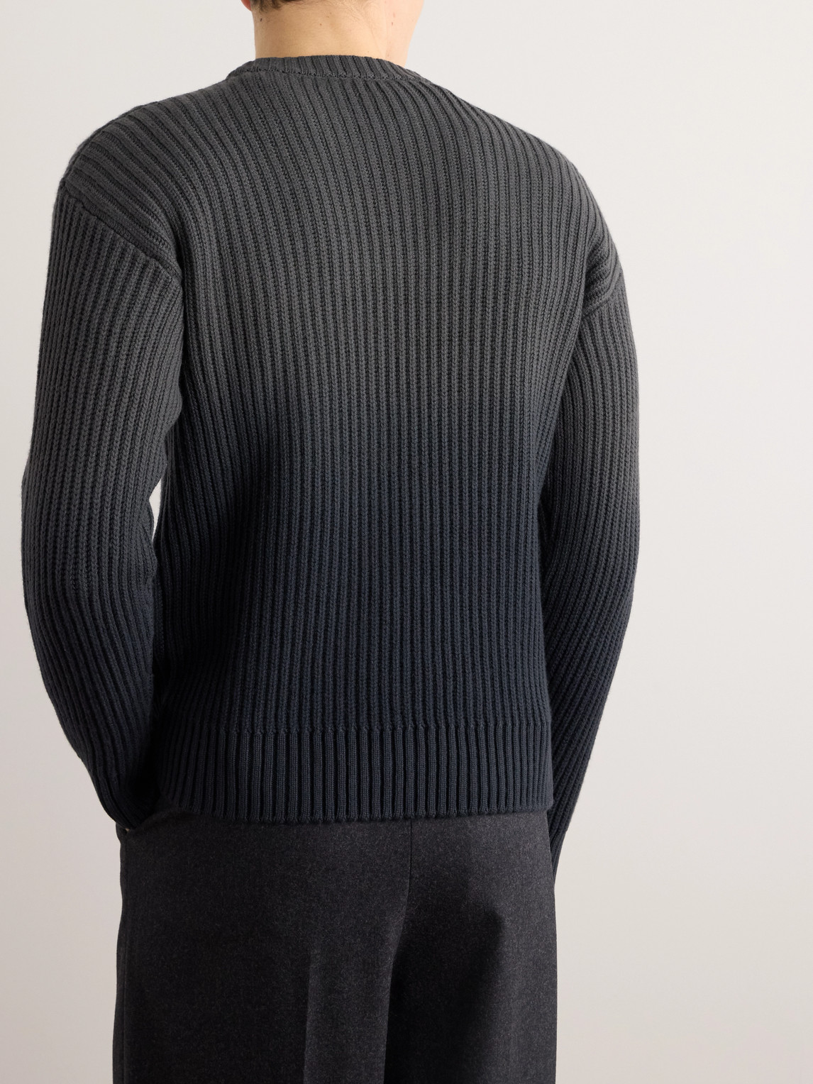 Shop Loro Piana Yugen Dégradé Ribbed Cashmere Sweater In Gray