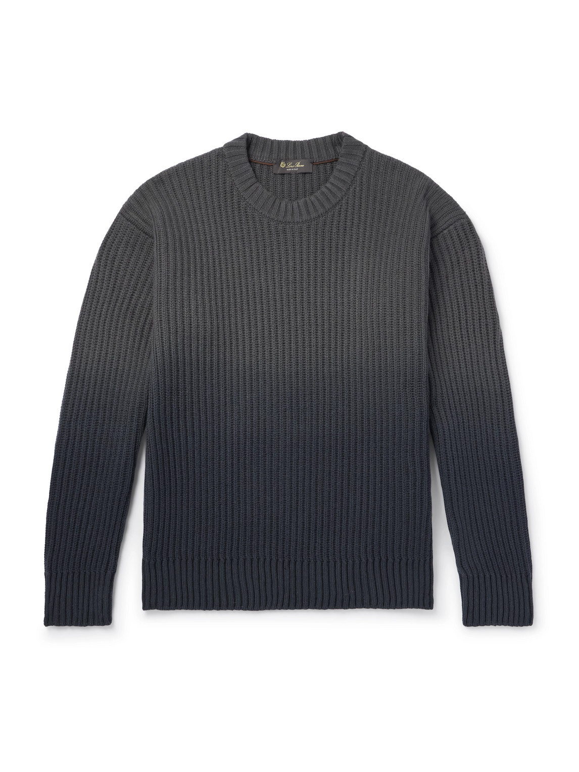 Loro Piana Yugen Dégradé Ribbed Cashmere Sweater In Gray