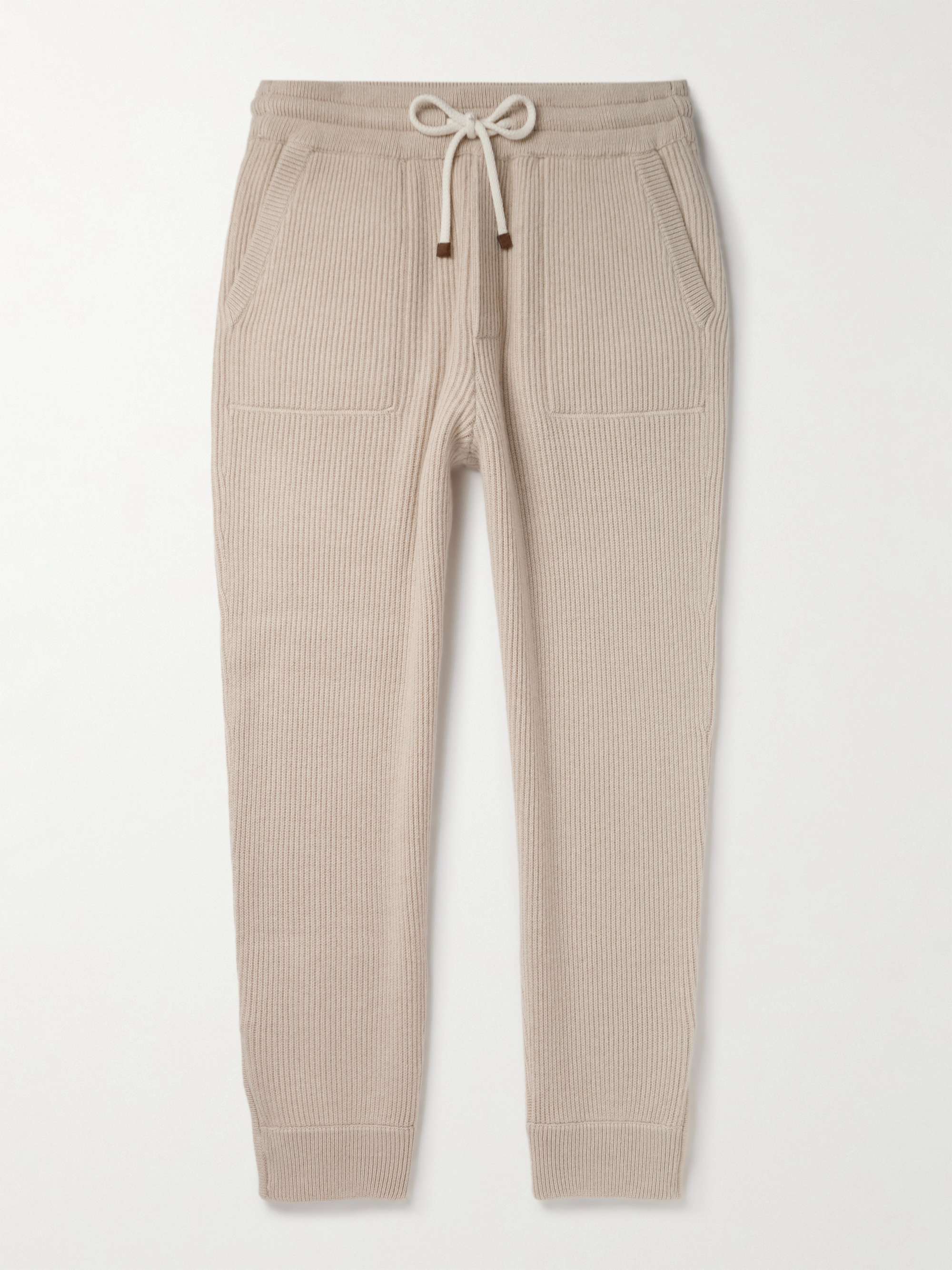 Tapered Ribbed Cashmere Sweatpants