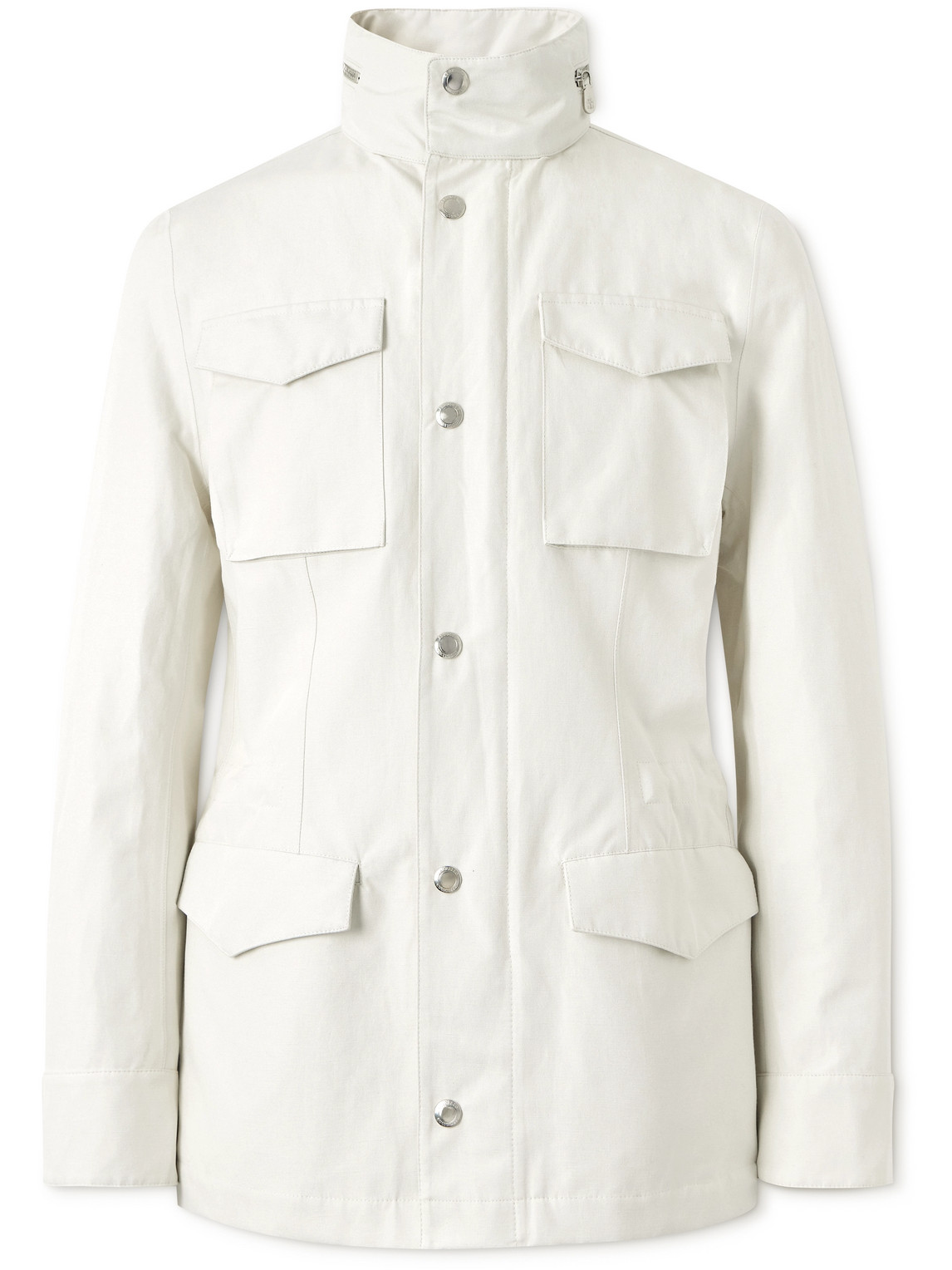 Shop Brunello Cucinelli Linen And Silk-blend Field Jacket In White