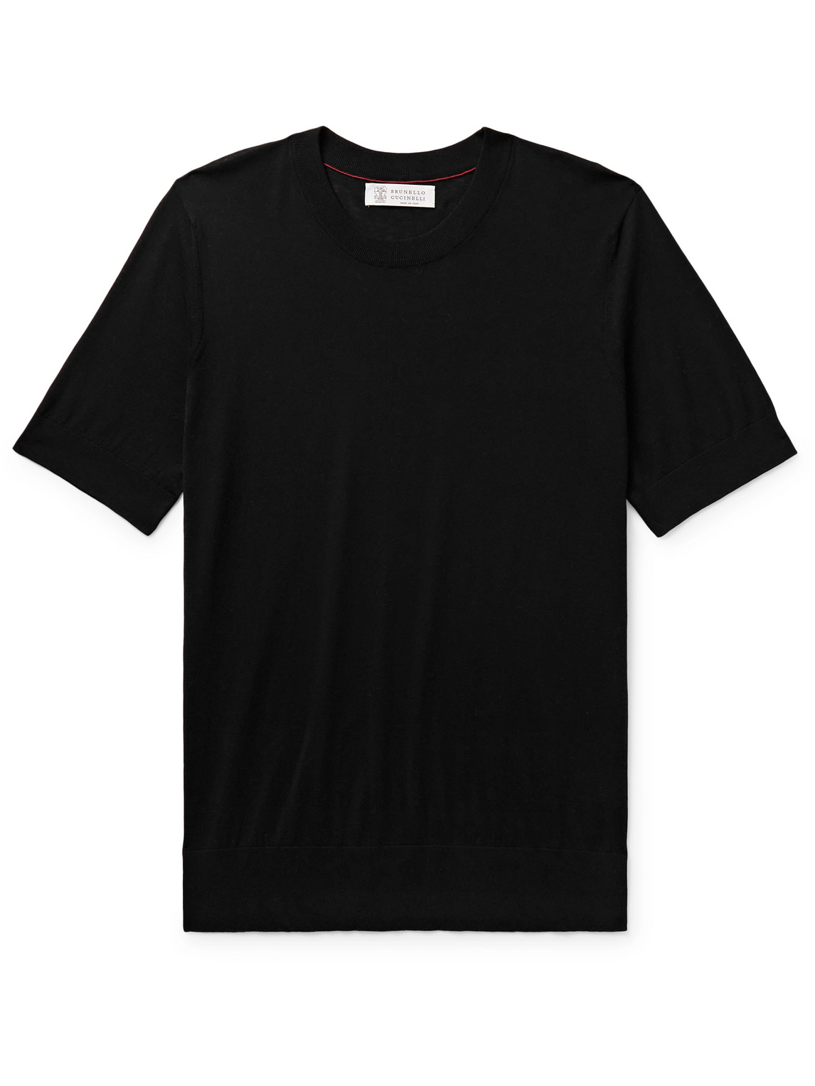 Brunello Cucinelli Cotton And Silk-blend T-shirt In Black