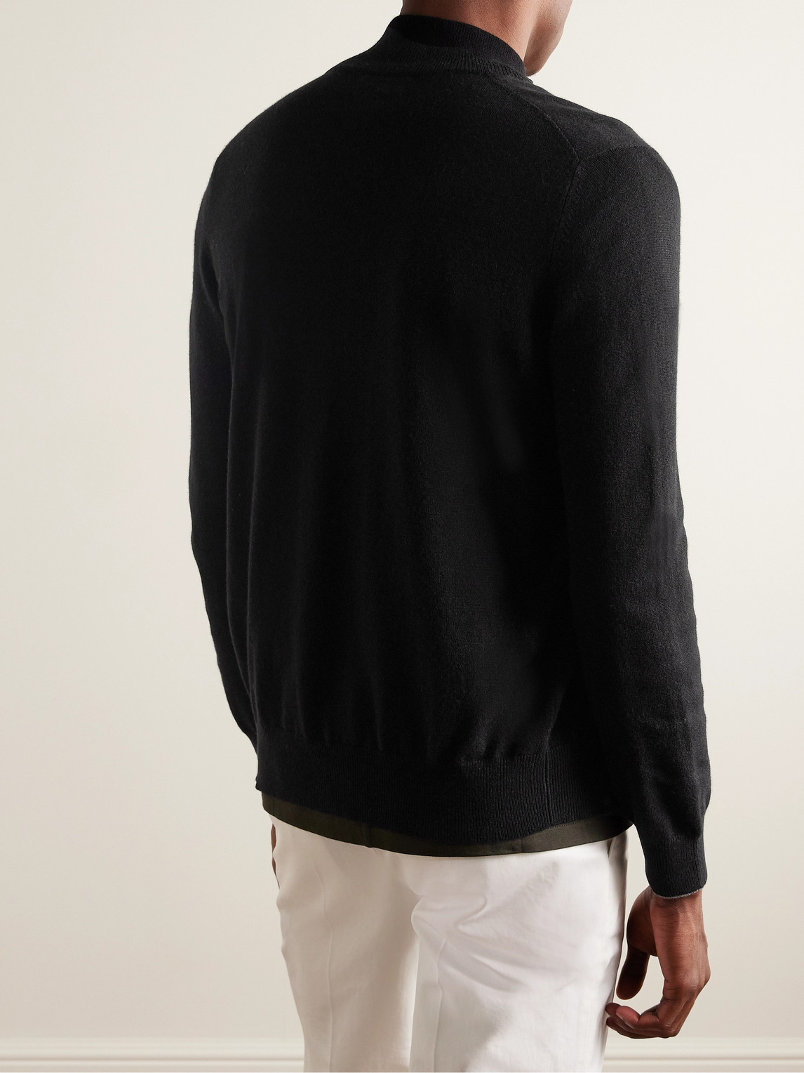 Shop Brunello Cucinelli Cashmere Zip-up Sweater In Black