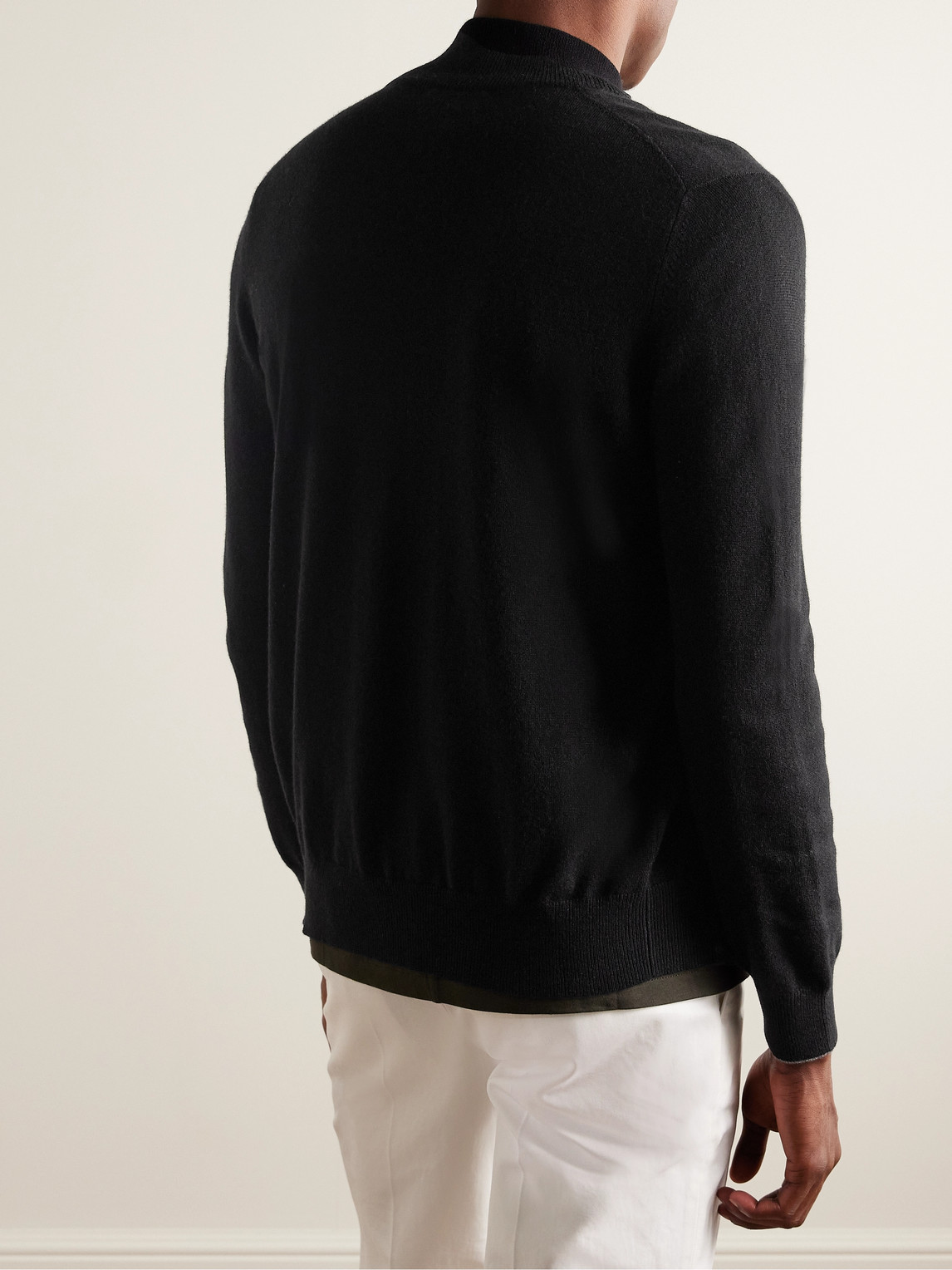 Brunello Cucinelli Cashmere Half-zip Sweater In Black