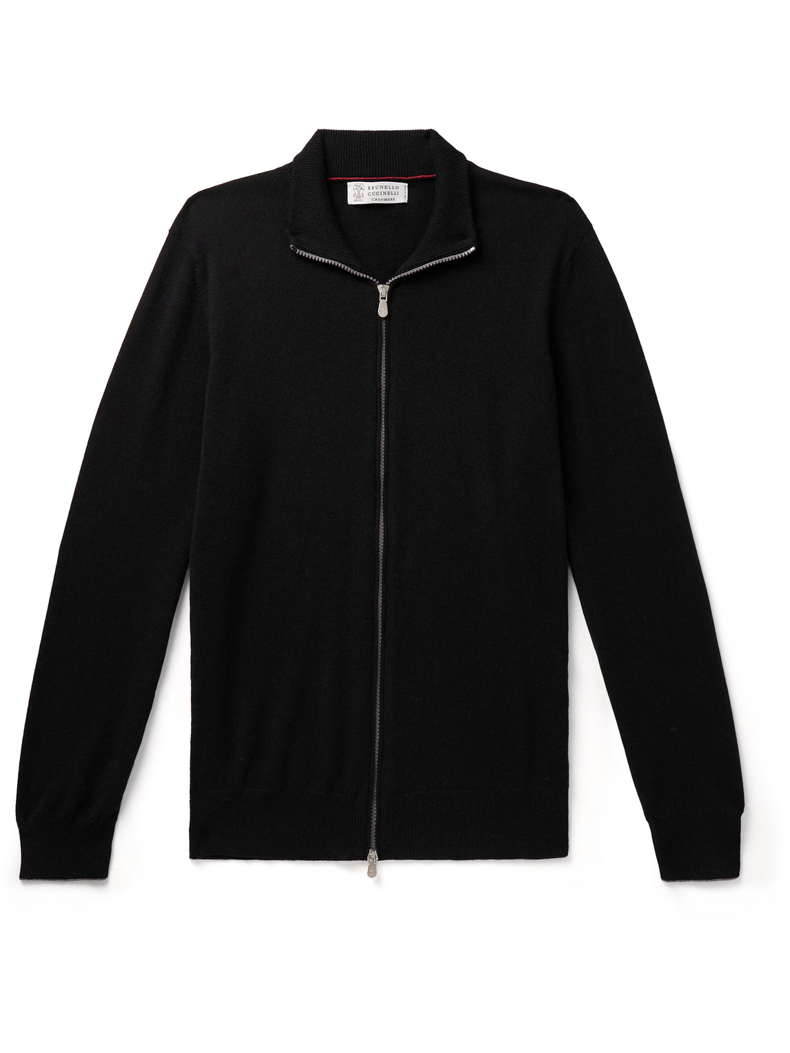 Brunello Cucinelli Cashmere Zip-up Sweater In Black
