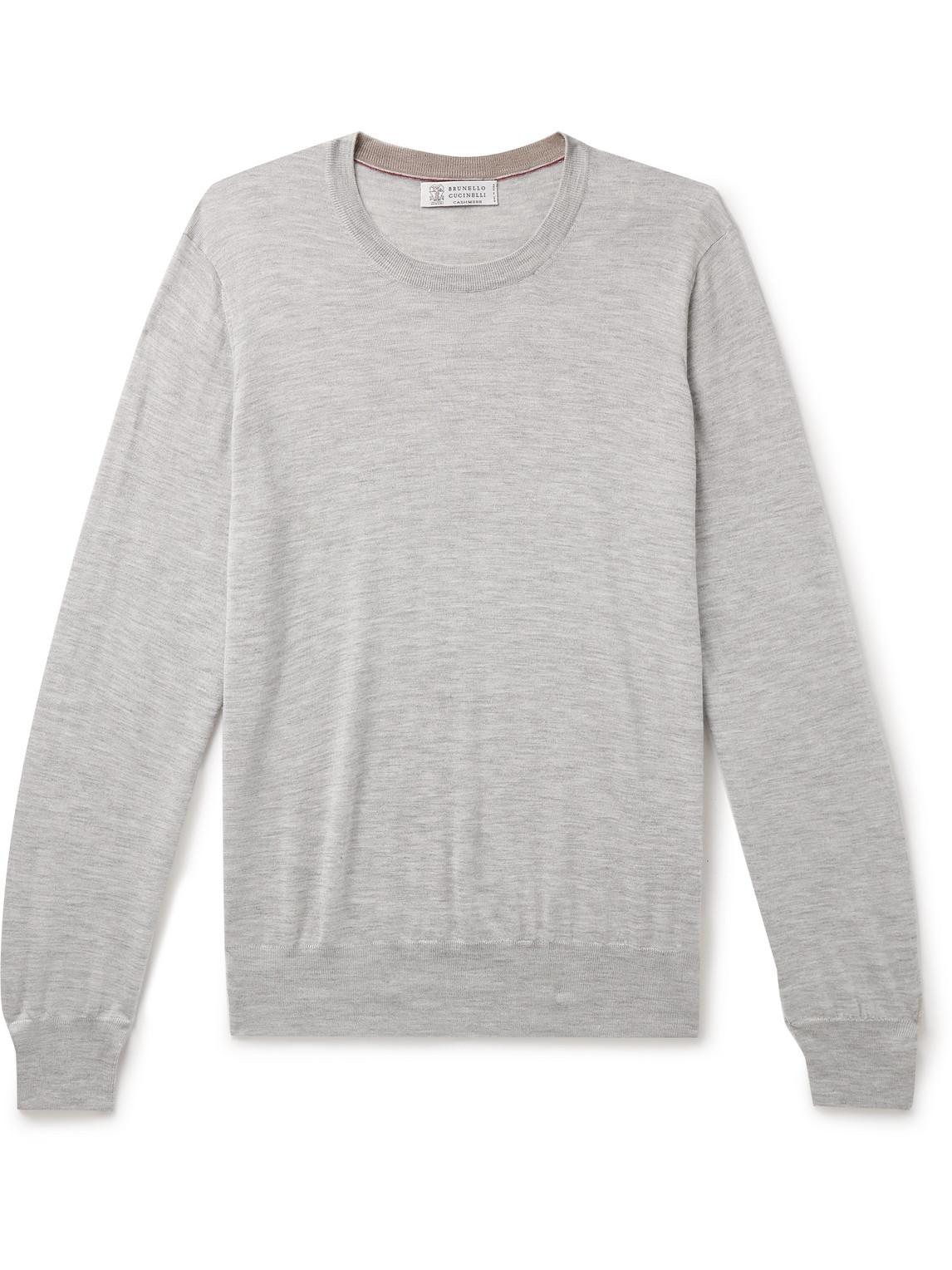 Brunello Cucinelli Cashmere And Silk-blend Sweater In Gray