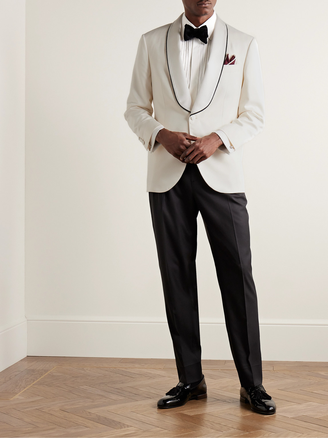 BRUNELLO CUCINELLI SATIN-TRIMMED SILK-TWILL TUXEDO JACKET