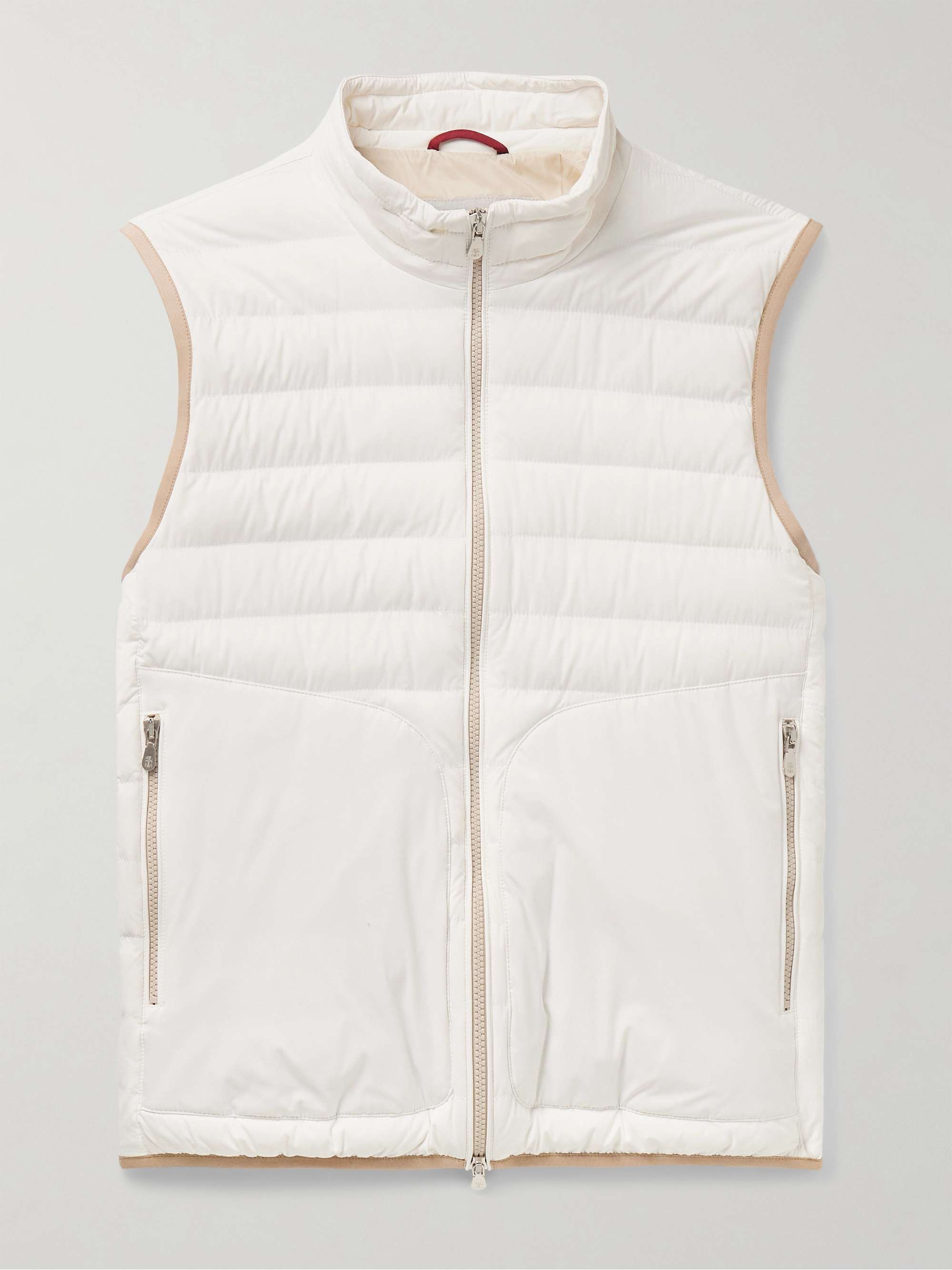 BRUNELLO CUCINELLI Logo-Embroidered Ribbed Cotton Zip-Up