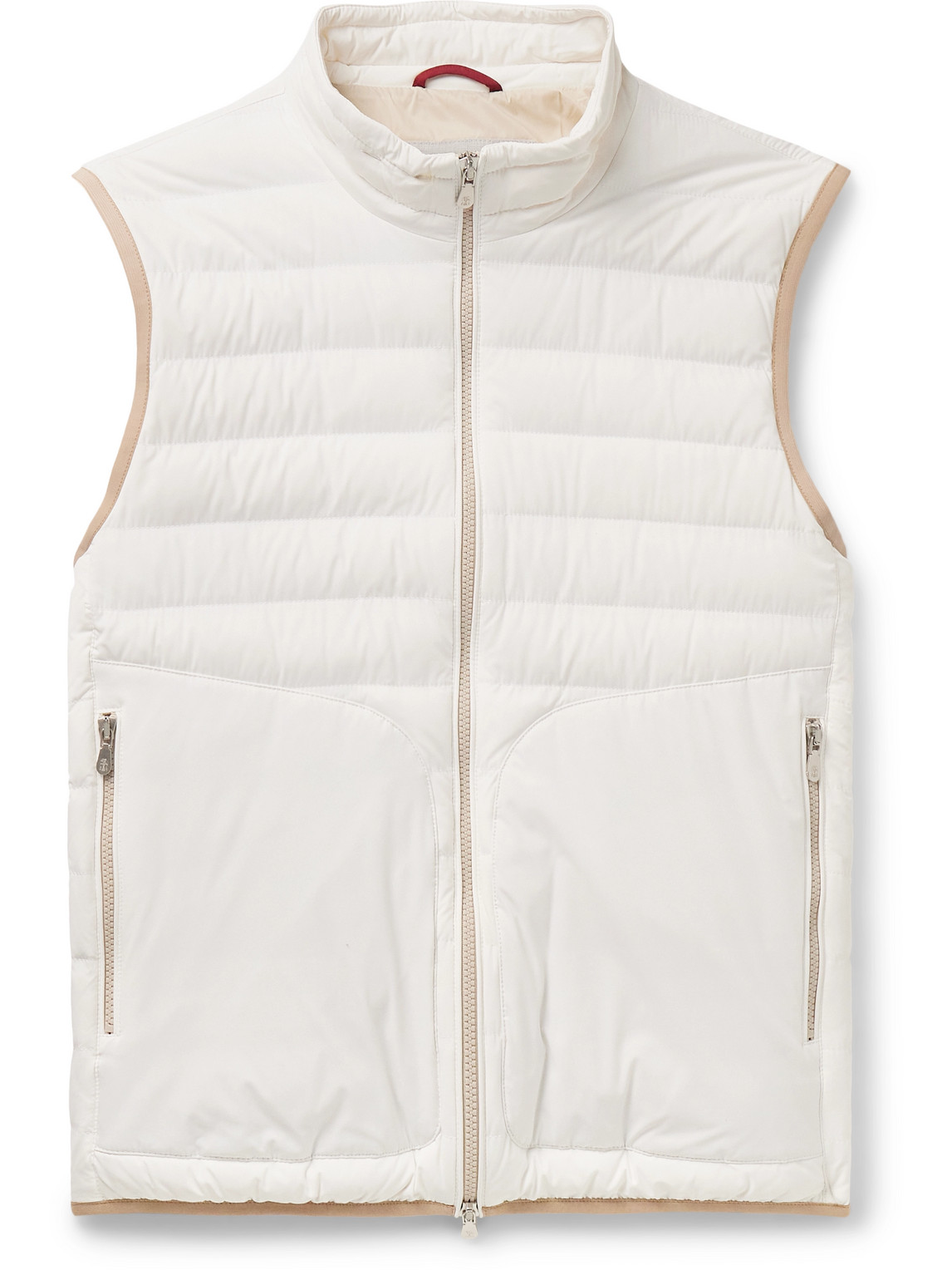 Brunello Cucinelli Quilted Shell Down Gilet In Neutrals