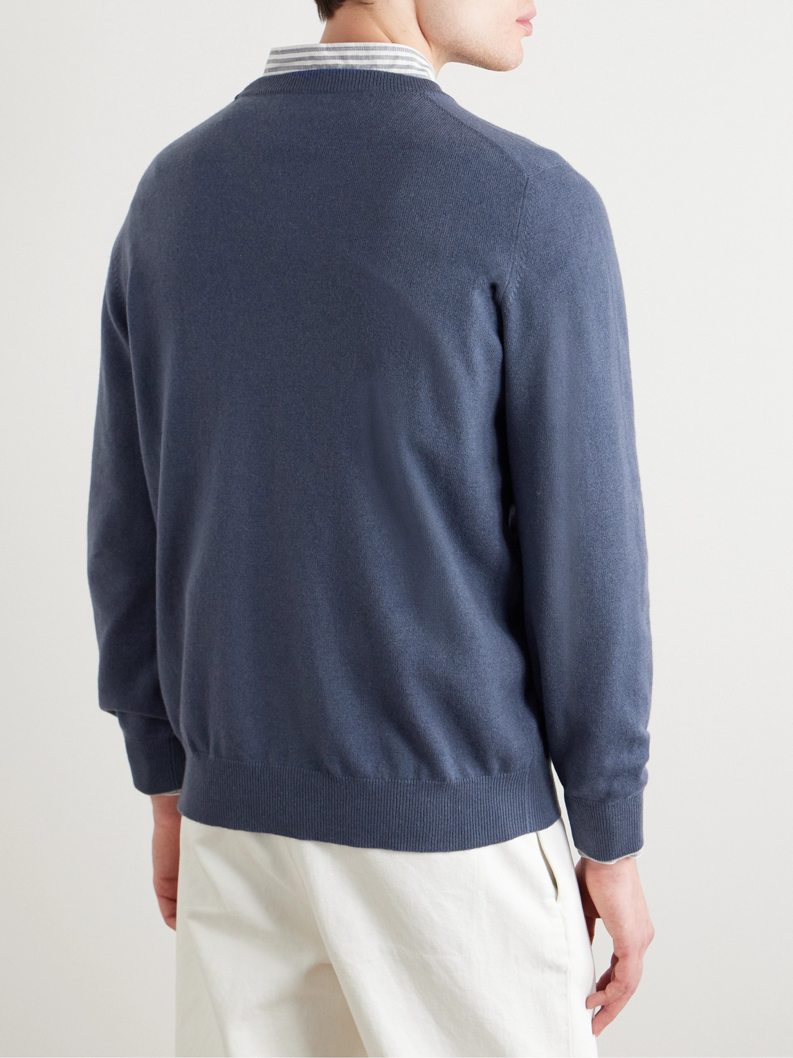 Shop Brunello Cucinelli Cashmere Sweater In Blue