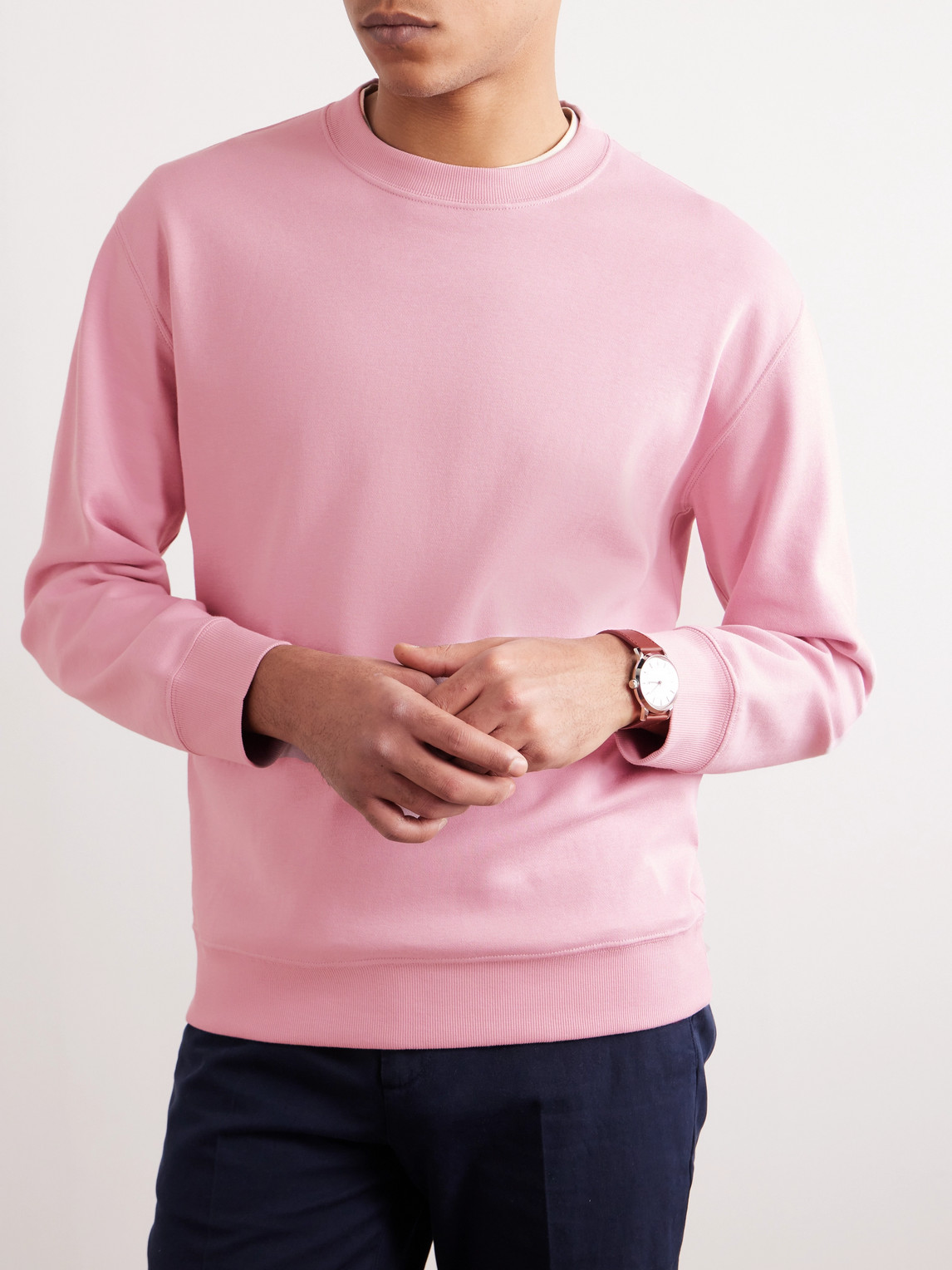 Shop Brunello Cucinelli Cotton-blend Jersey Sweatshirt In Pink