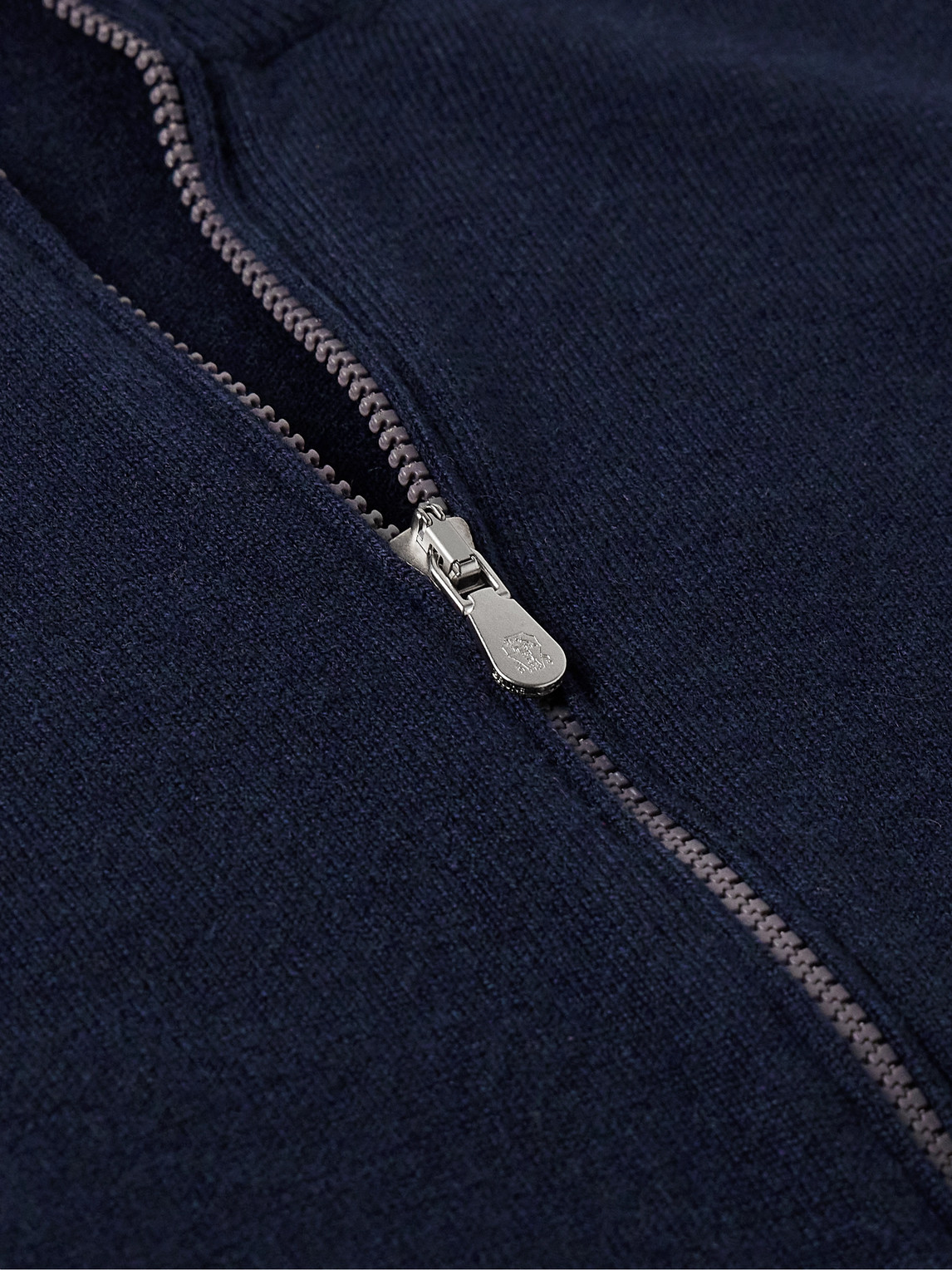 Shop Brunello Cucinelli Cashmere Zip-up Sweater In Blue