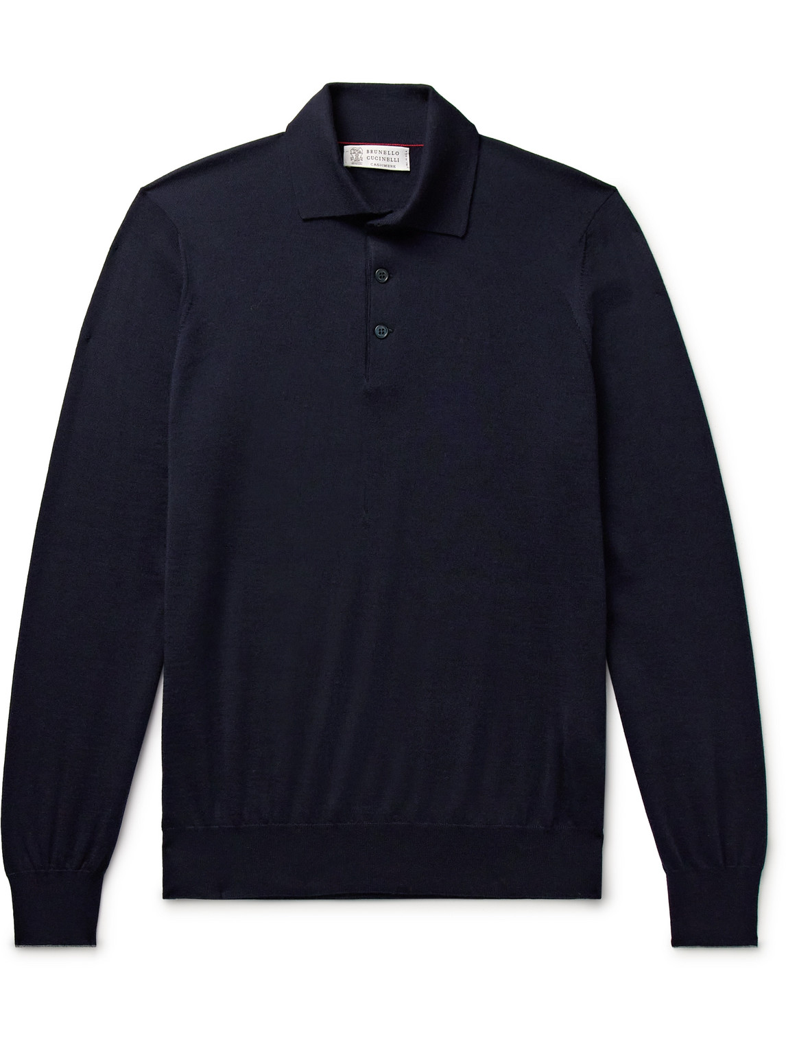 Brunello Cucinelli Cashmere Polo Sweater In Blue