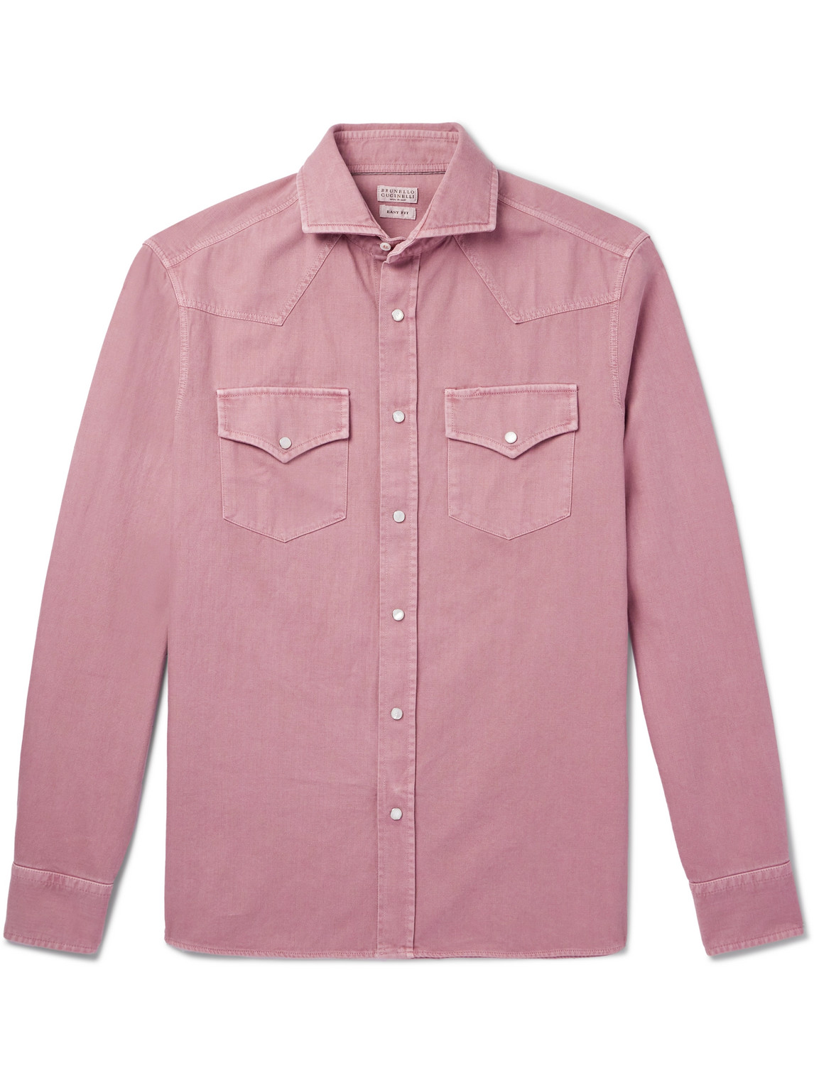 Chemise Western Denim Léger Brunello Cucinelli - Taille L, Manches Longues, Neuf Avec Étiquette