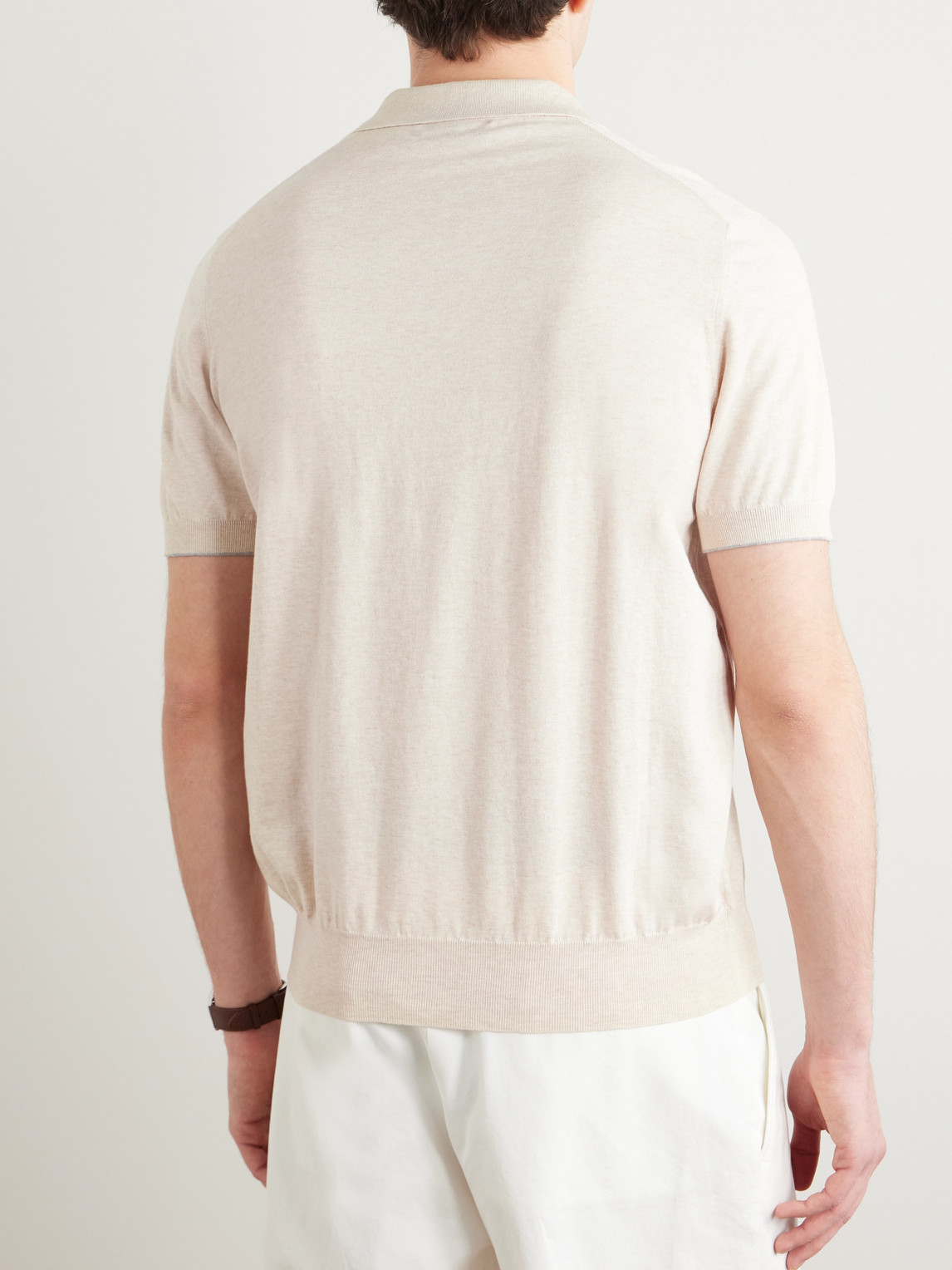 Brunello Cucinelli Cotton Polo Shirt In Neutrals
