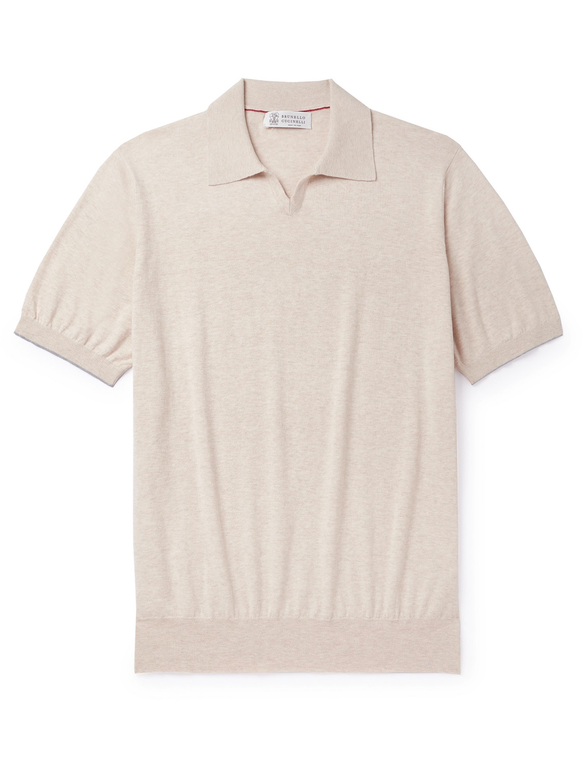 Brunello Cucinelli Cotton Polo Shirt In Neutrals