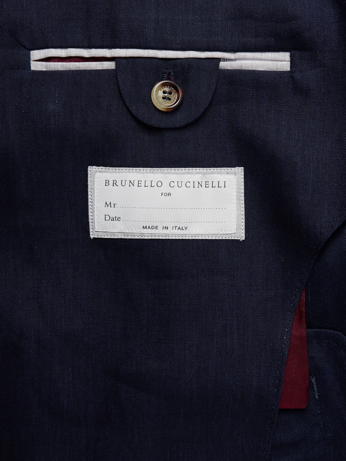 Shop Brunello Cucinelli Double-breasted Linen And Wool-blend Blazer In Blue