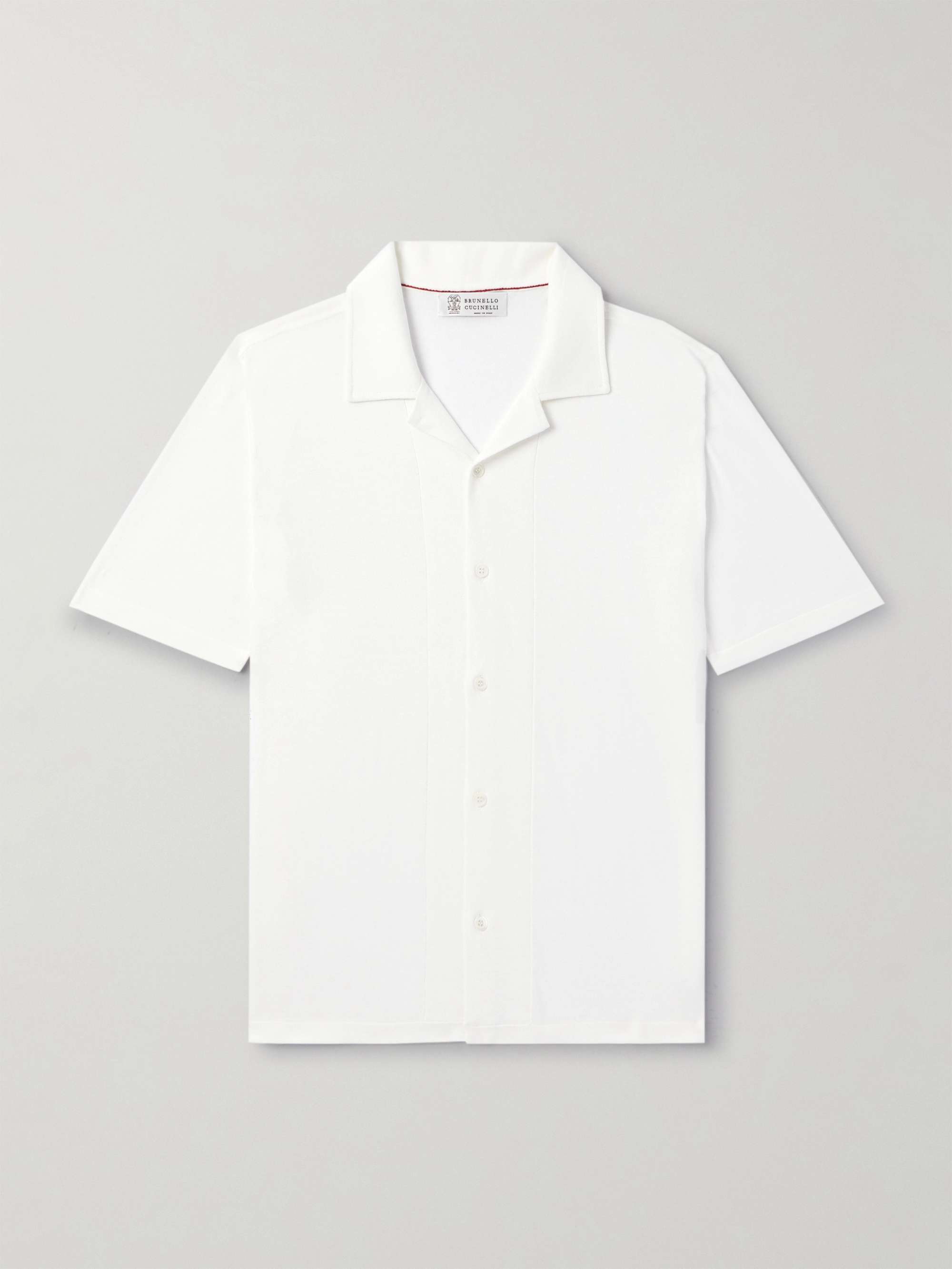 Brunello Cucinelli short-sleeve fine-ribbed polo top - Grey