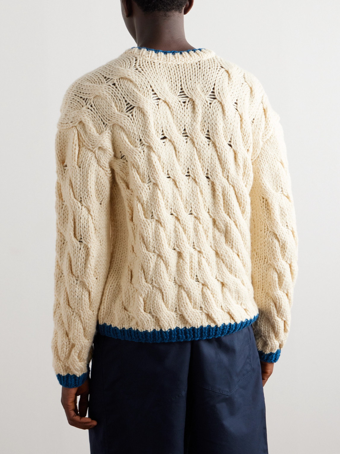 Shop Federico Curradi Cable-knit Wool Sweater In Neutrals