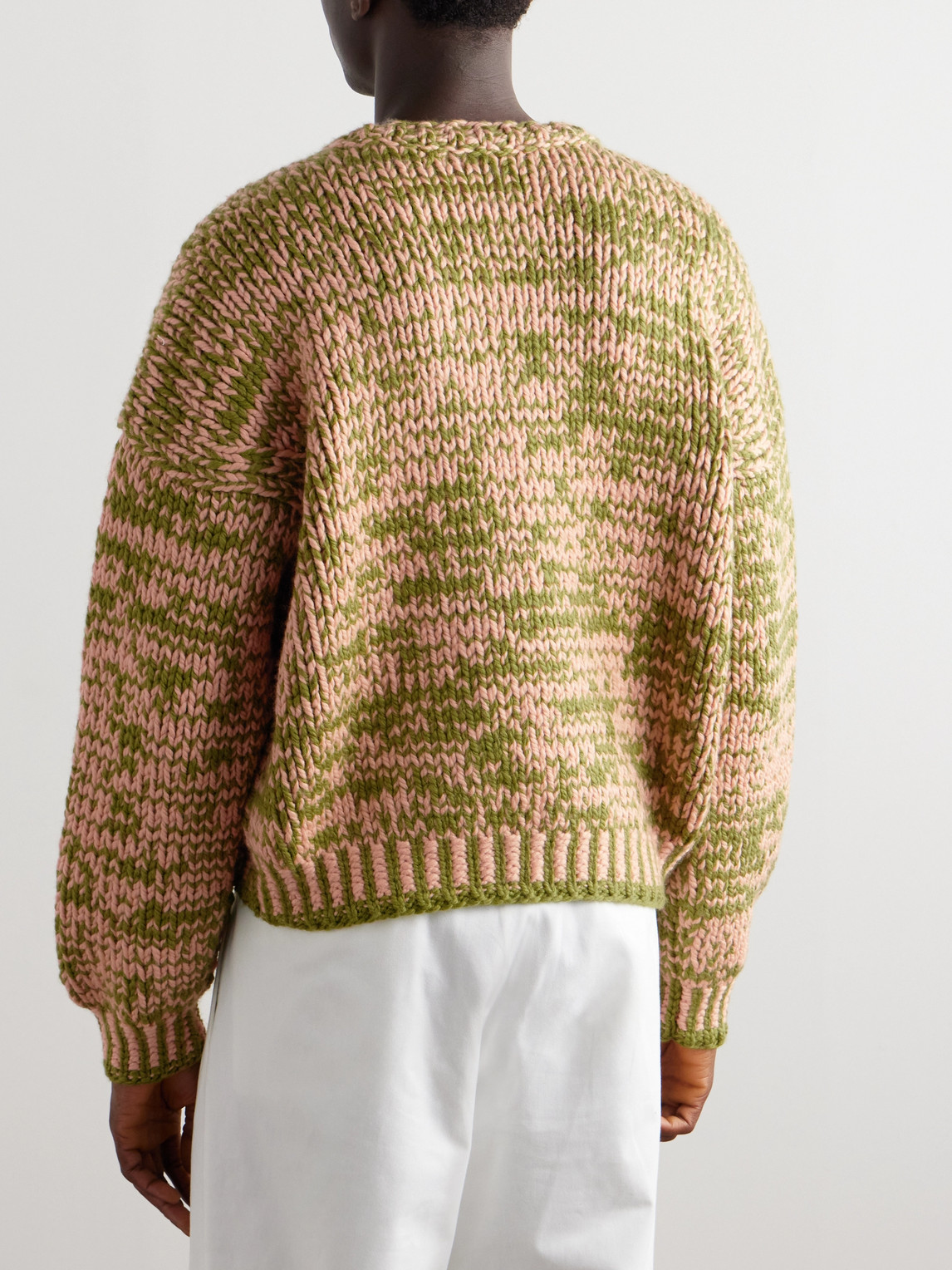 Shop Federico Curradi Two-tone Wool Sweater In Green