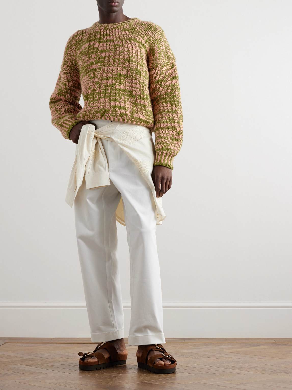 Shop Federico Curradi Two-tone Wool Sweater In Green