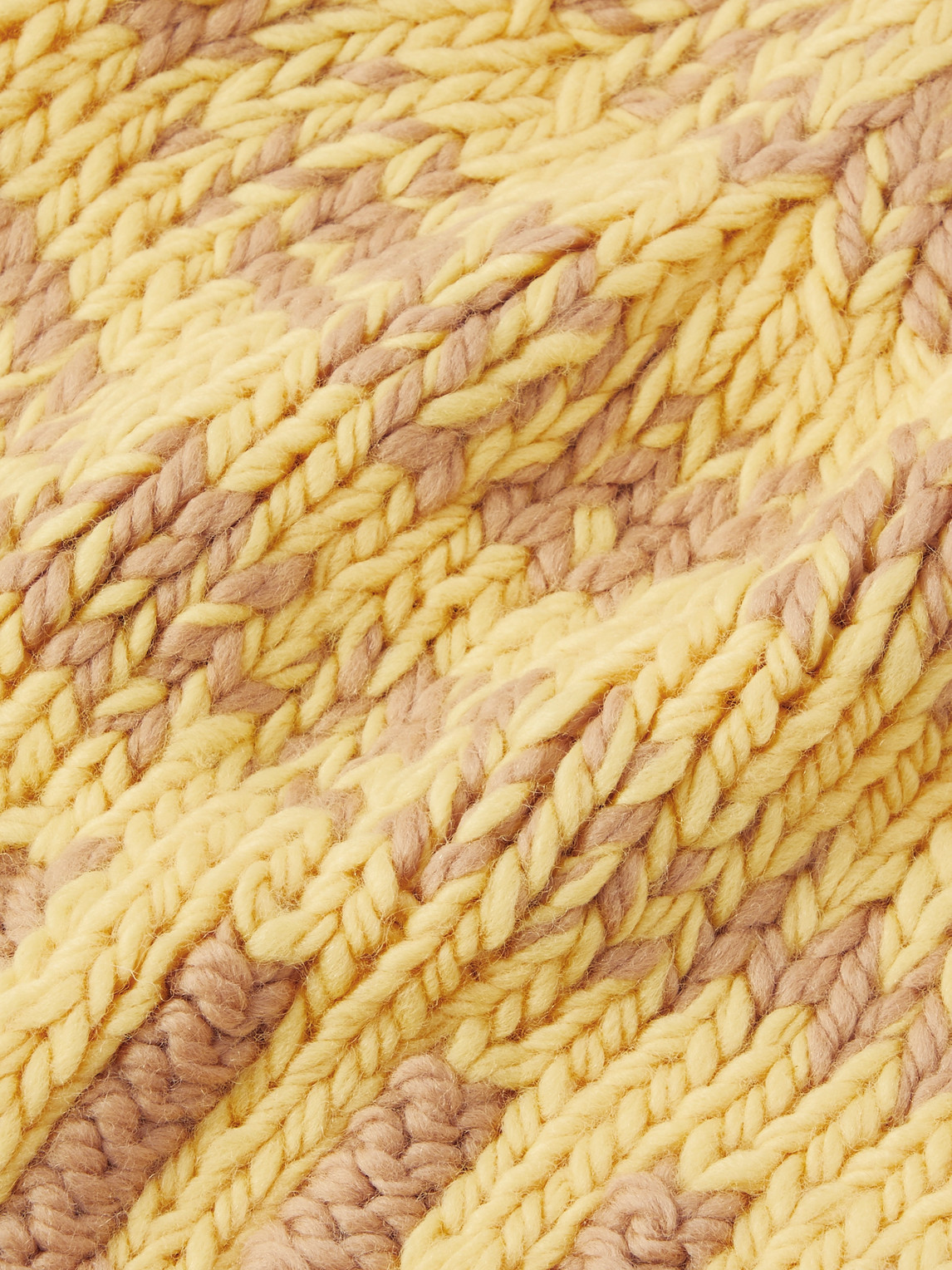 Shop Federico Curradi Two-tone Wool Beanie In Yellow