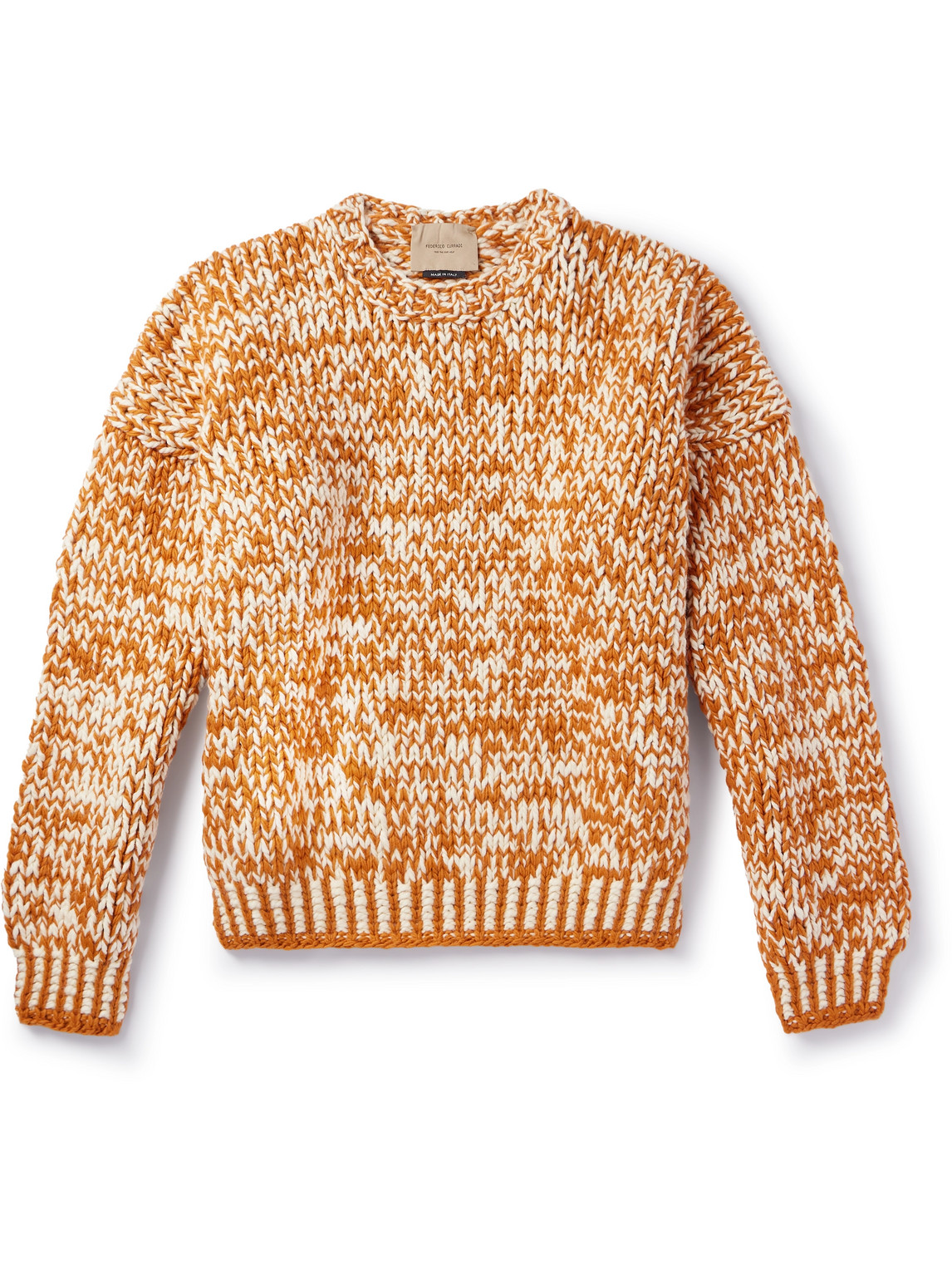 Federico Curradi Two-tone Wool Jumper In Orange