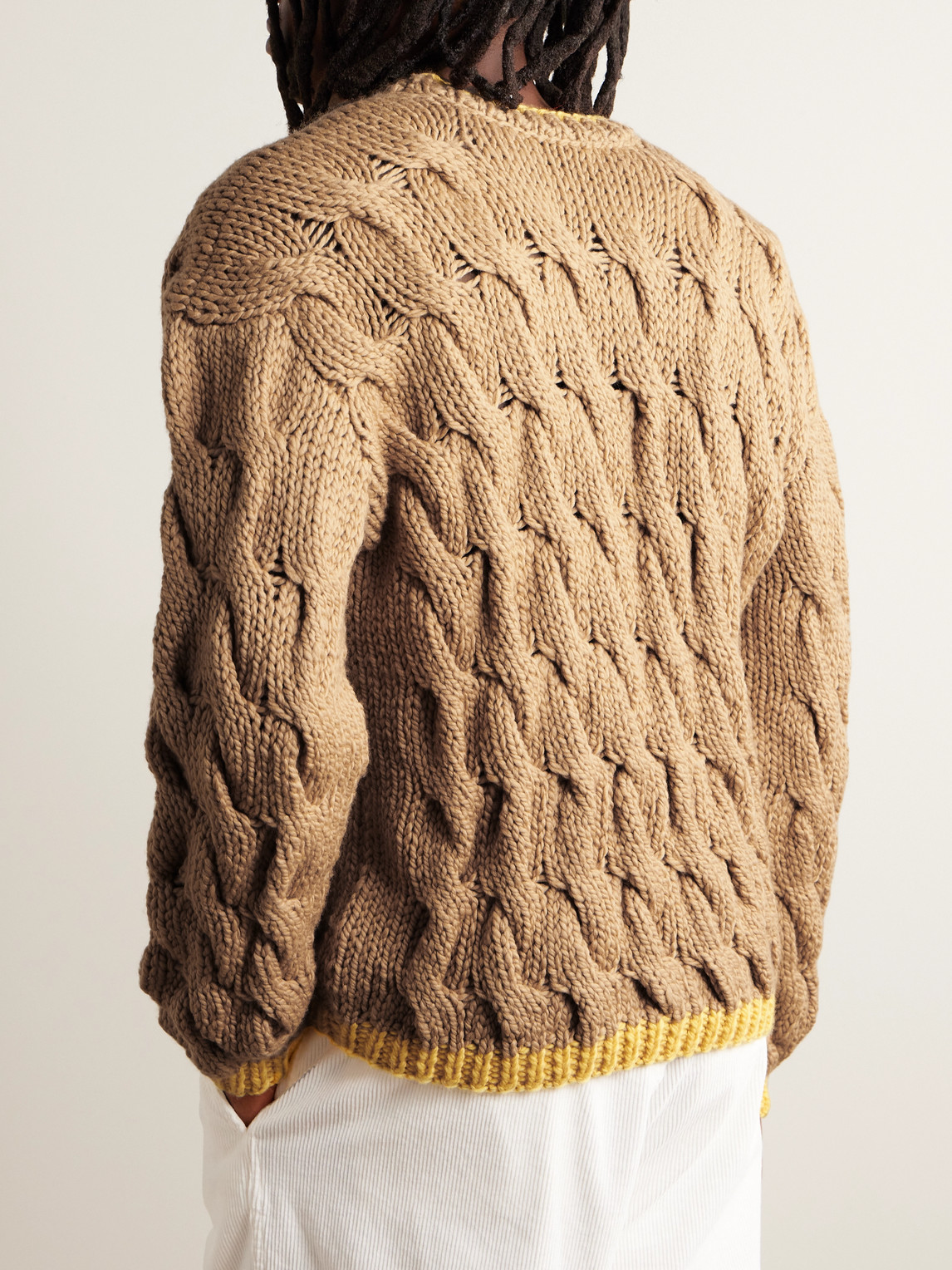 Shop Federico Curradi Cable-knit Wool Sweater In Brown