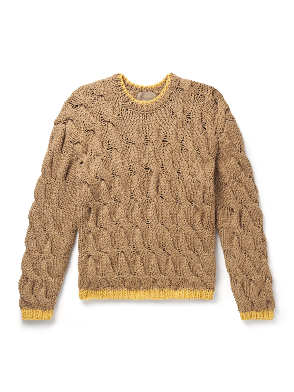 Federico Curradi Cable-knit Wool Sweater In Brown