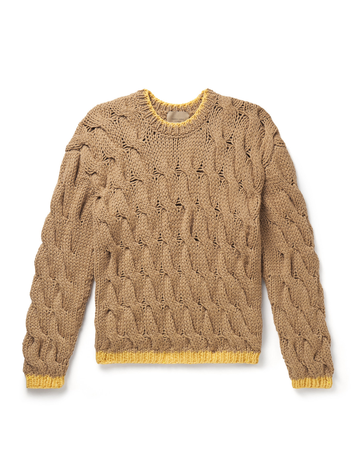 Federico Curradi - Cable-Knit Wool Sweater - Men - Brown - L