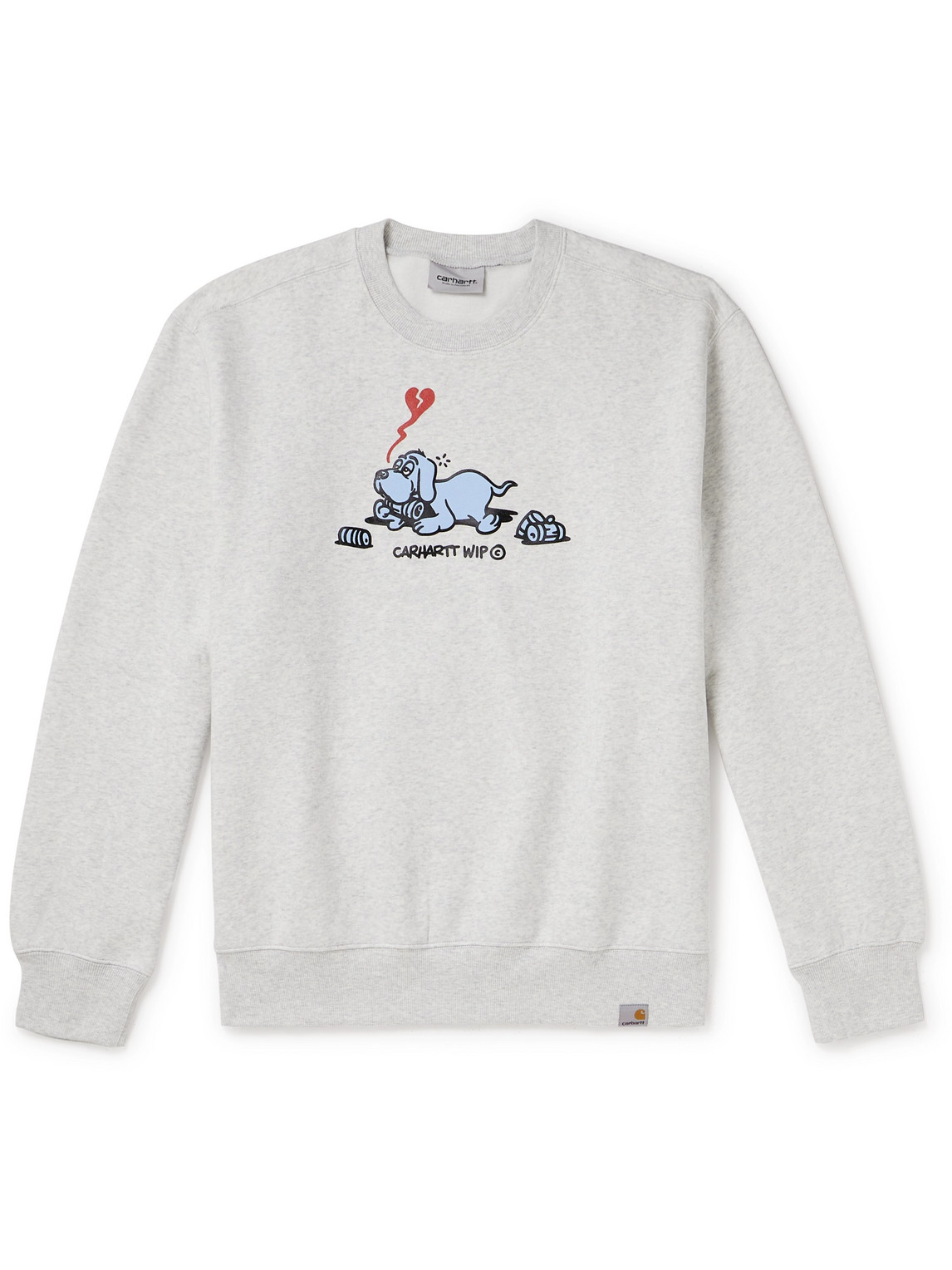 Carhartt Printed Cotton-blend Jersey Sweatshirt In Grey