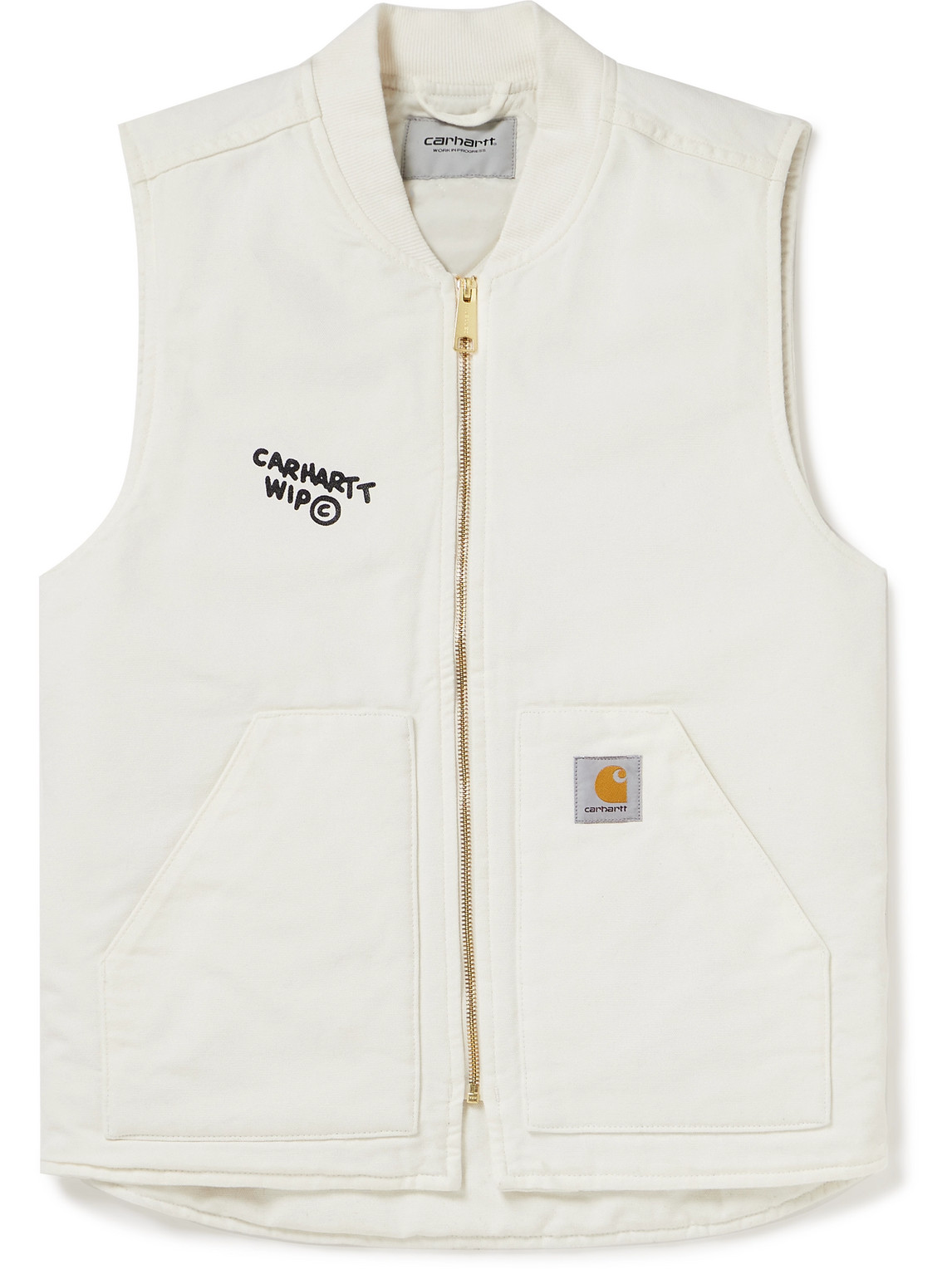 Carhartt Printed Padded Cotton-canvas Gilet In White