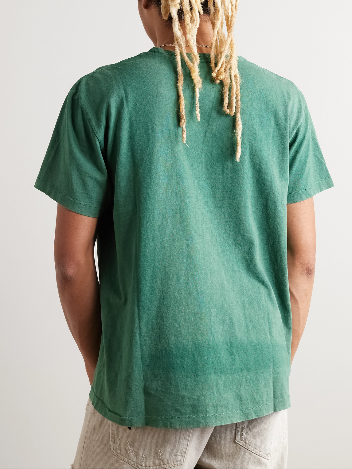 Shop Gallery Dept. Vintage Logo-print Cotton-jersey T-shirt In Green